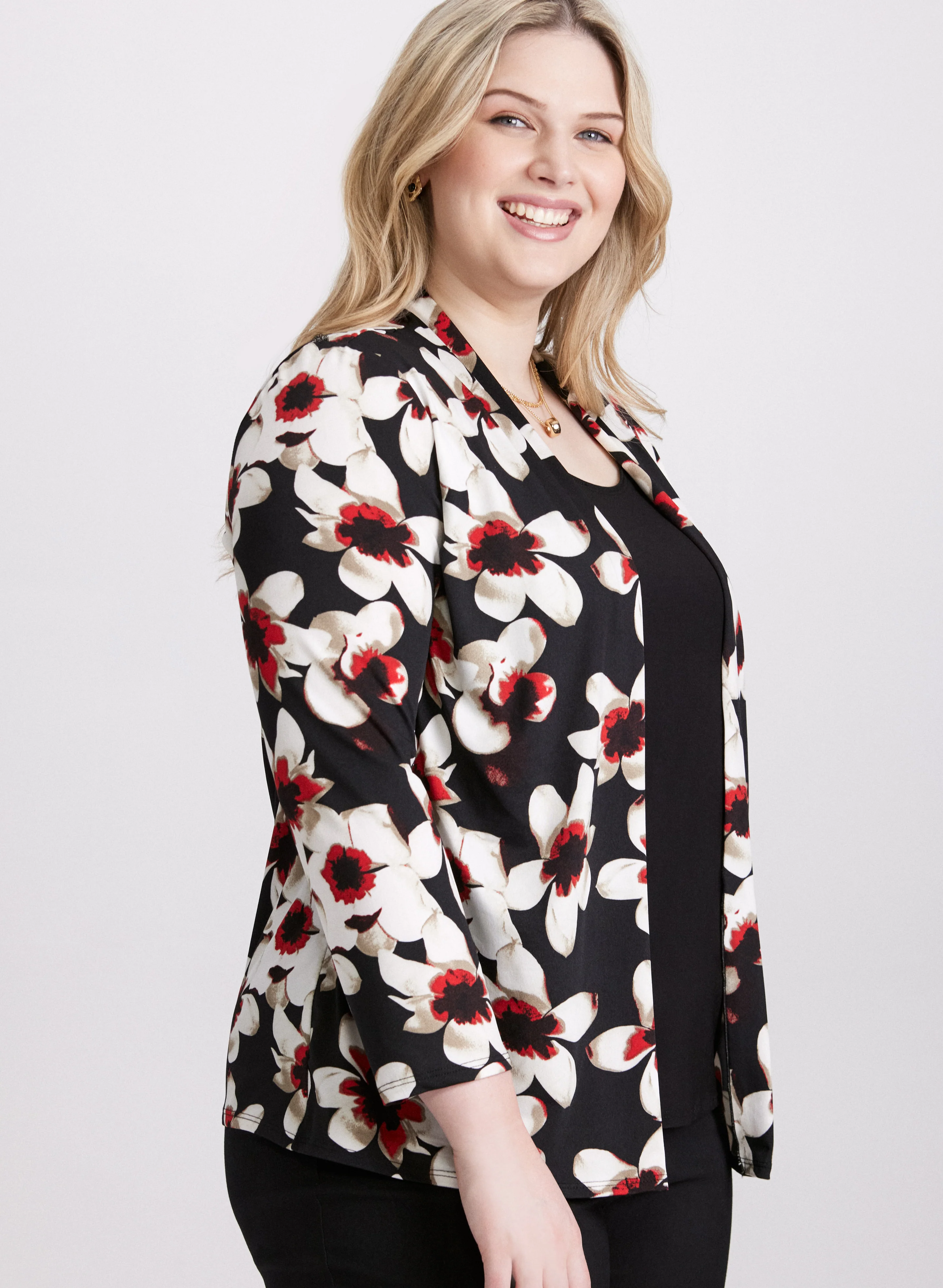 Floral Layered Illusion Top - Image 4