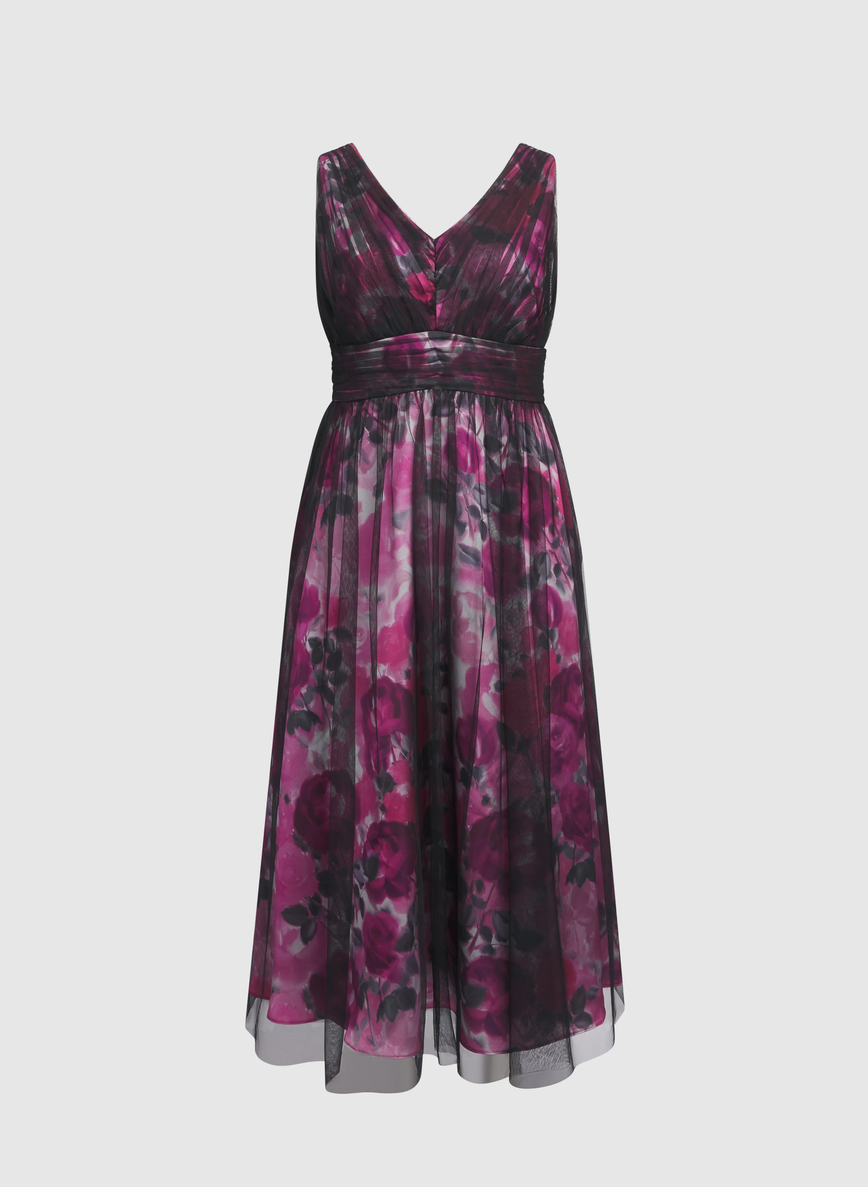 Floral & Mesh Overlay Dress - Image 7