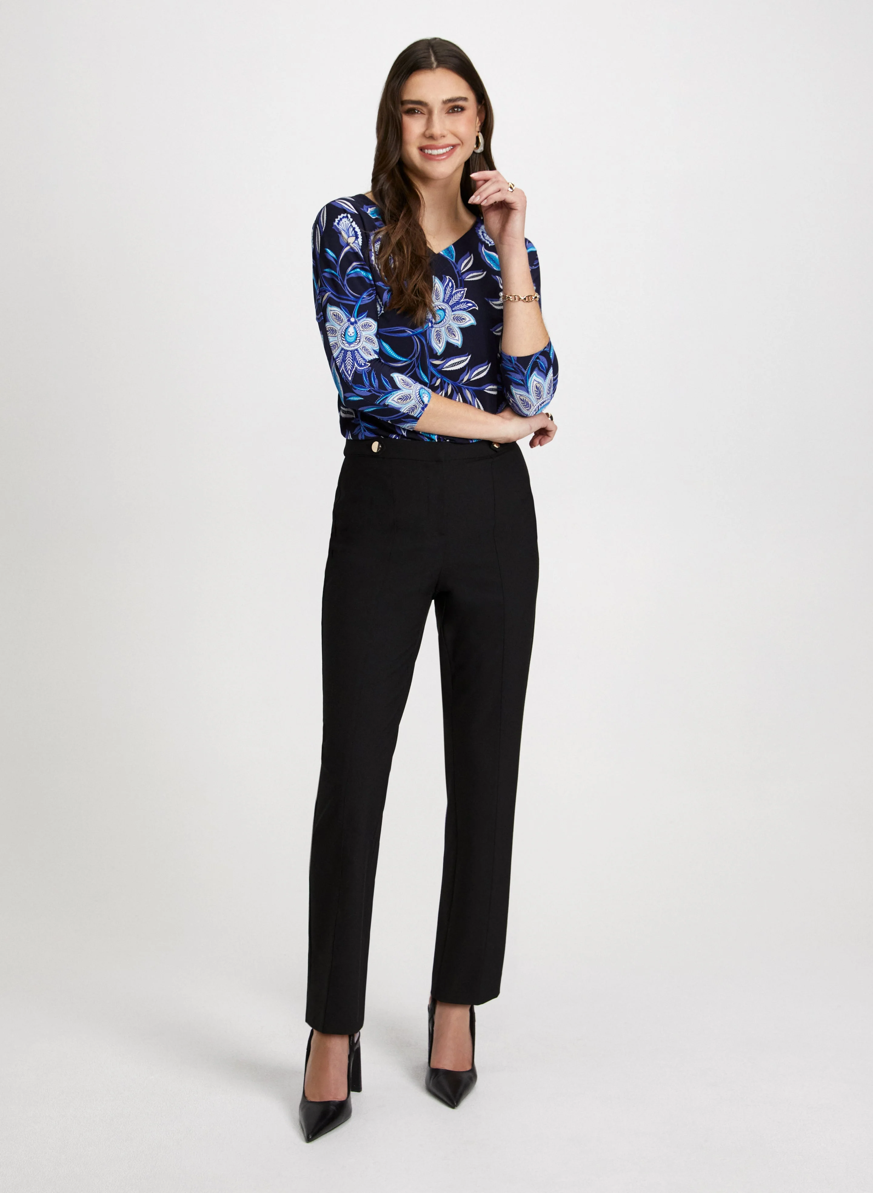 Floral Paisley Top & Straight Leg Pants