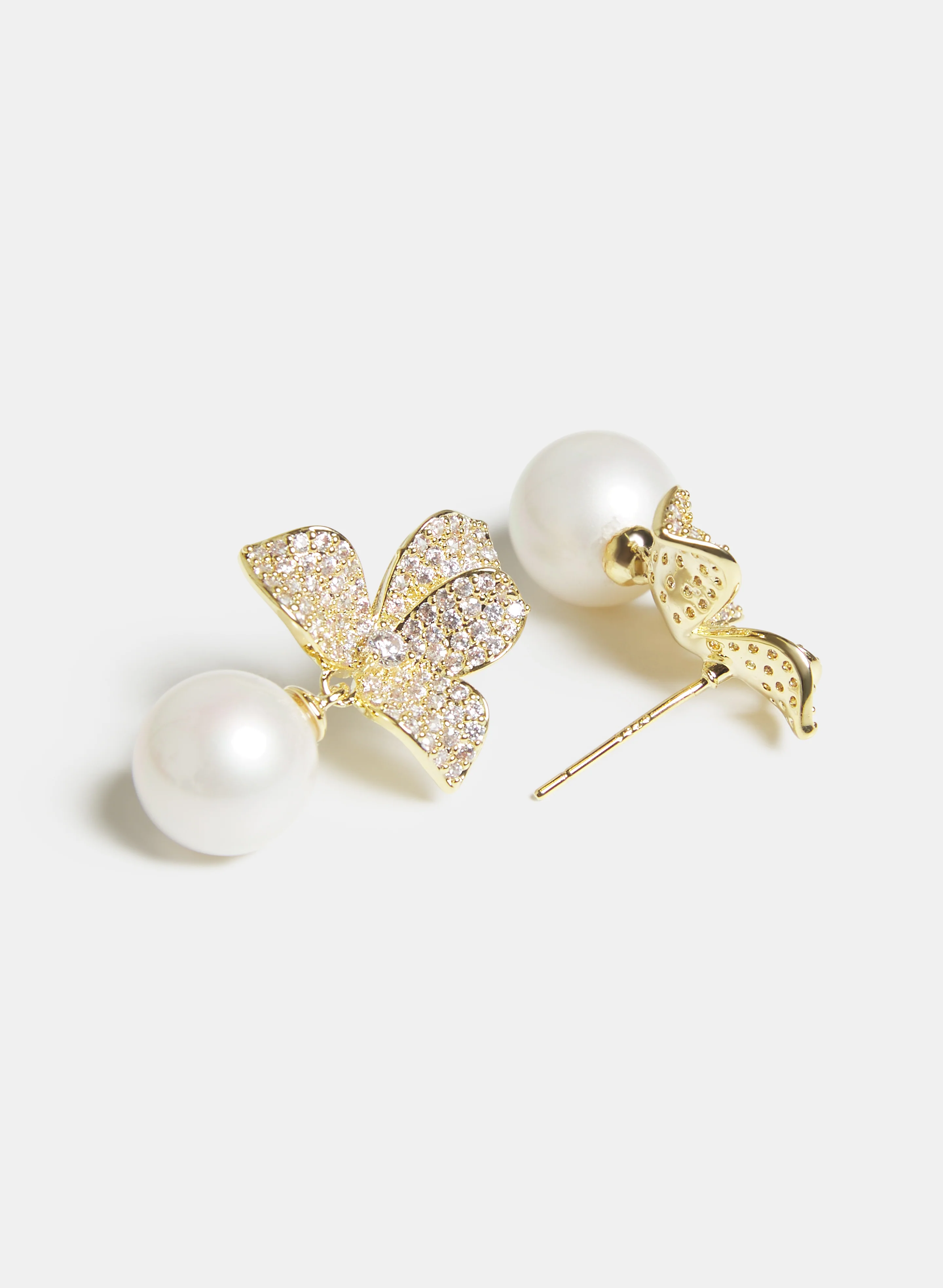 Floral Pearl Drop Earrings - Image 2