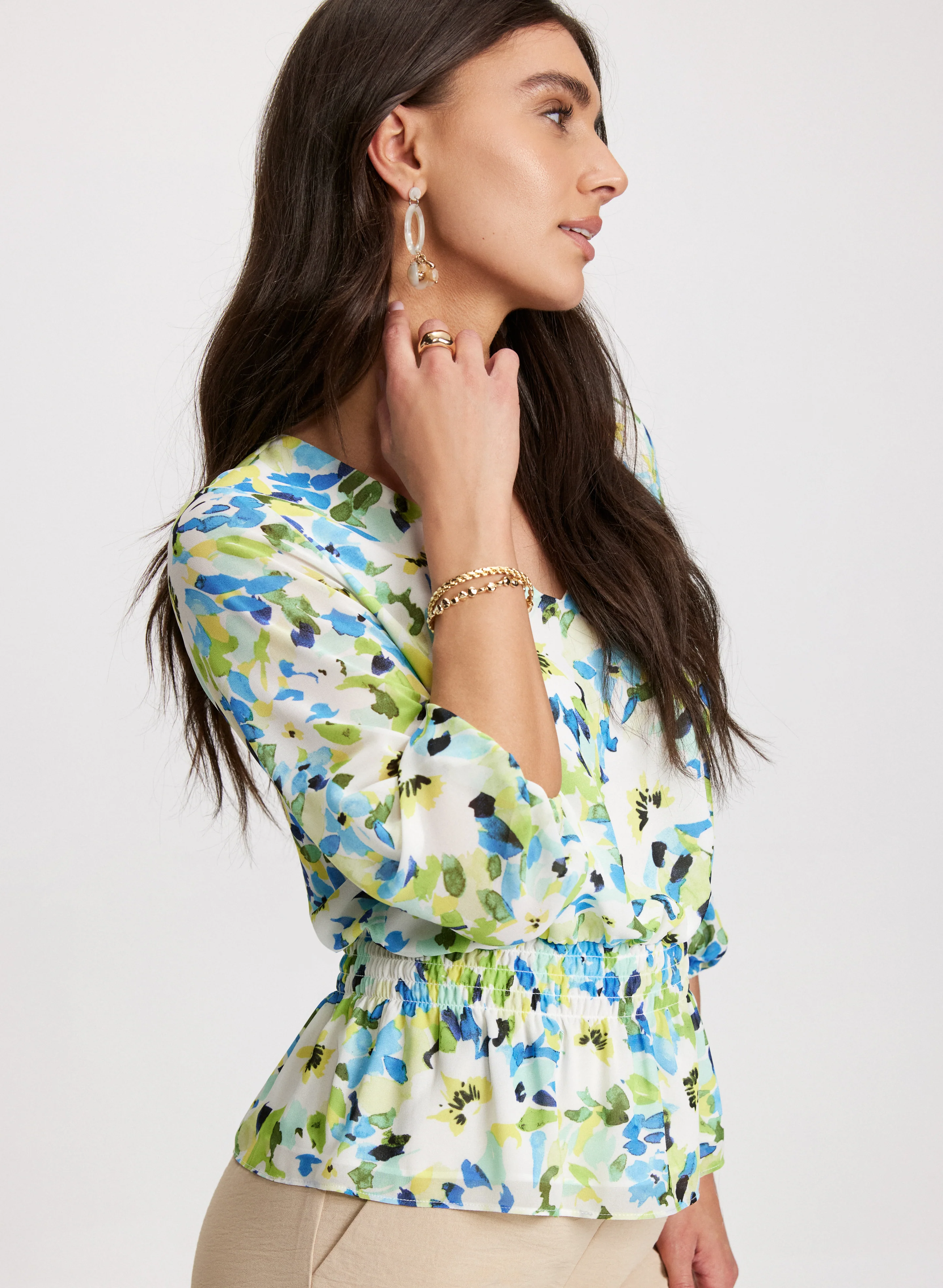 Floral Peplum Top - Image 5