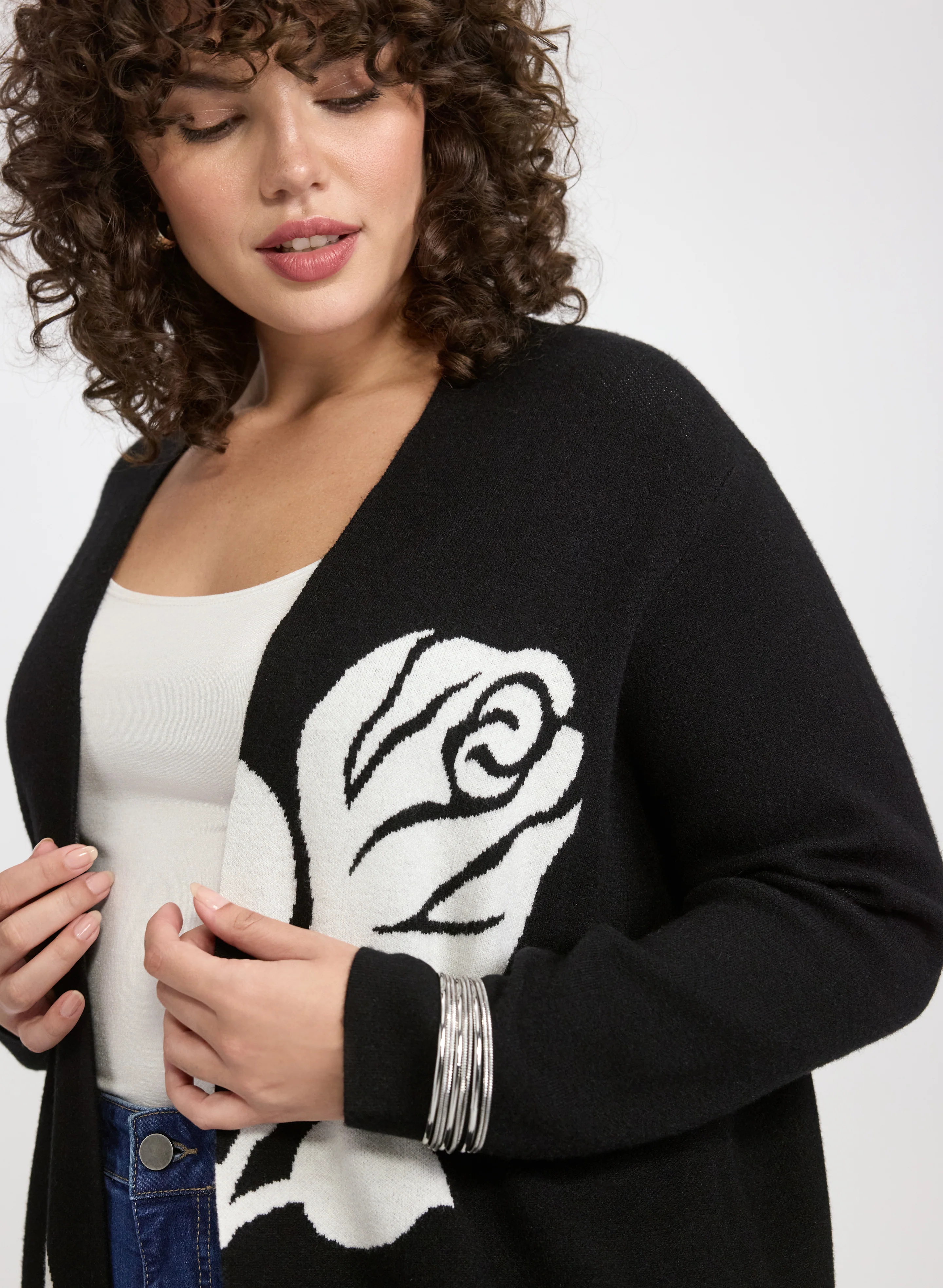 Floral Placement Print Cardigan - Image 2