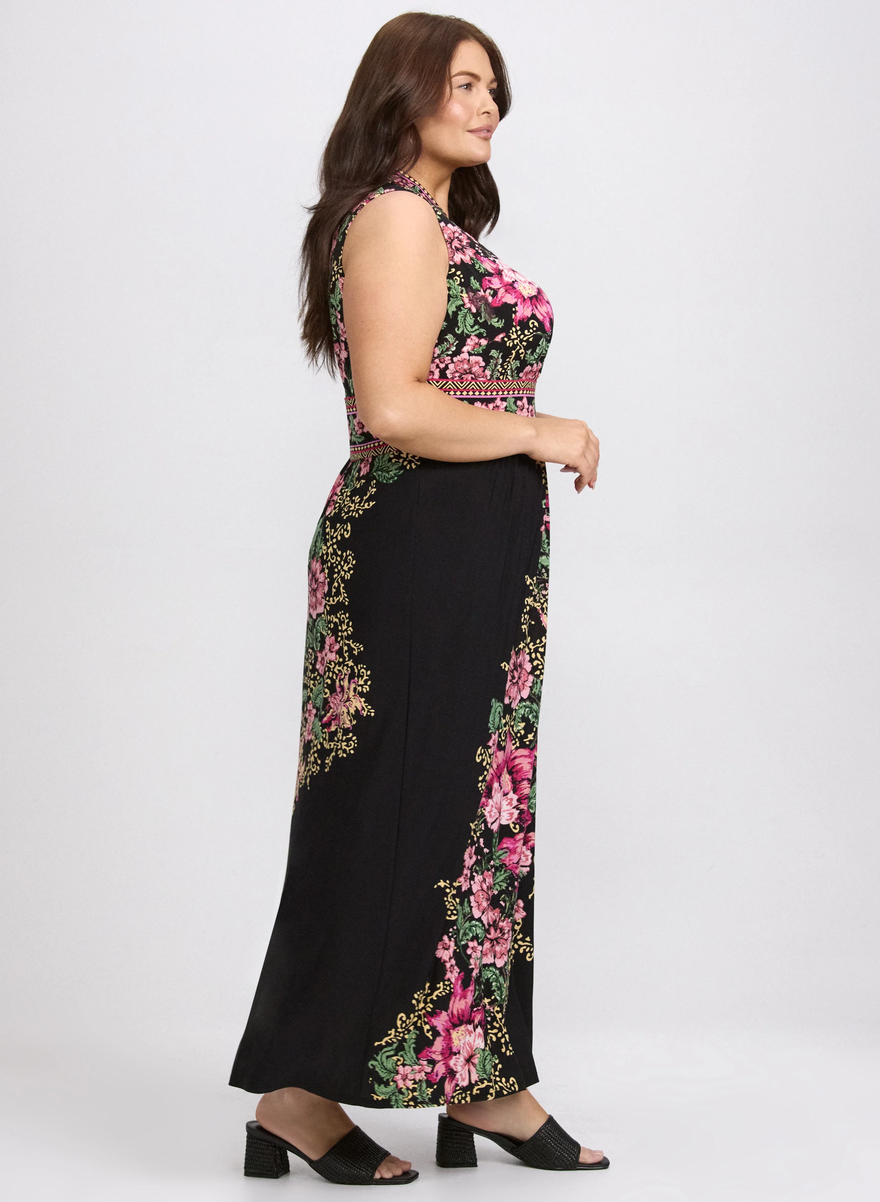 Floral Placement Print Dress - Image 2