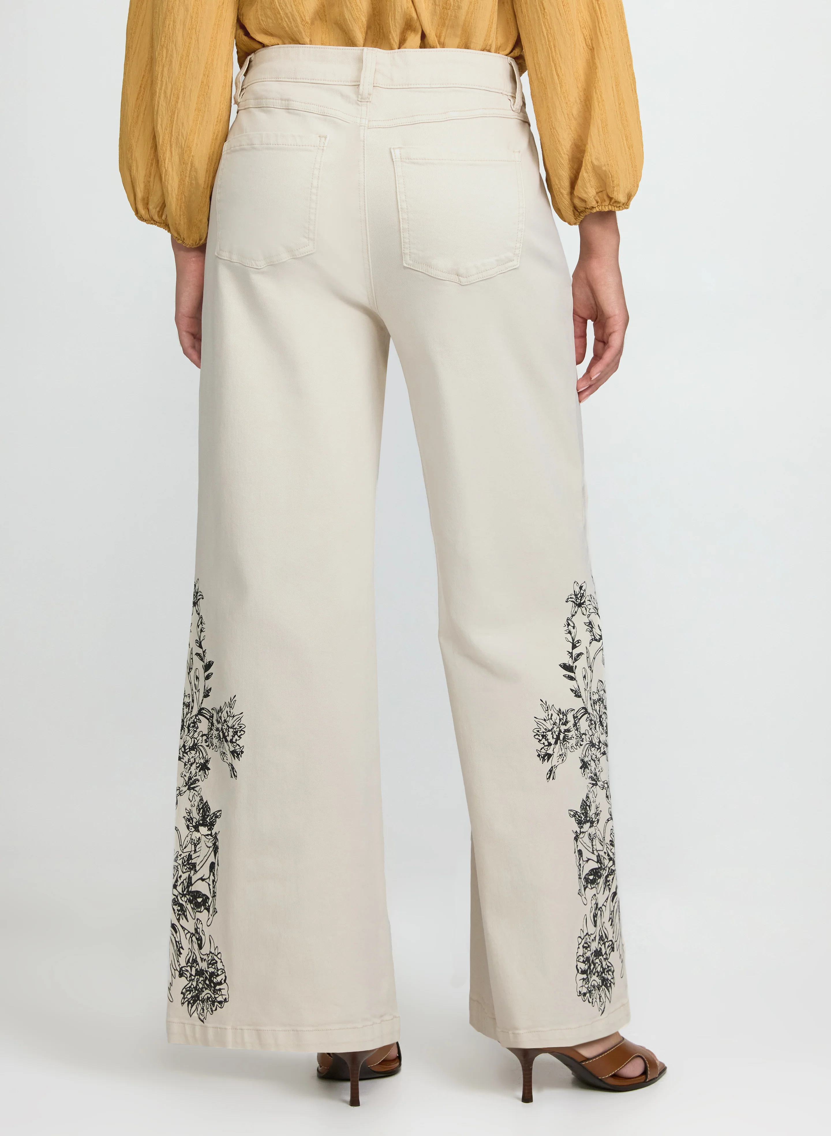 Floral Placement Print Jeans - Image 2