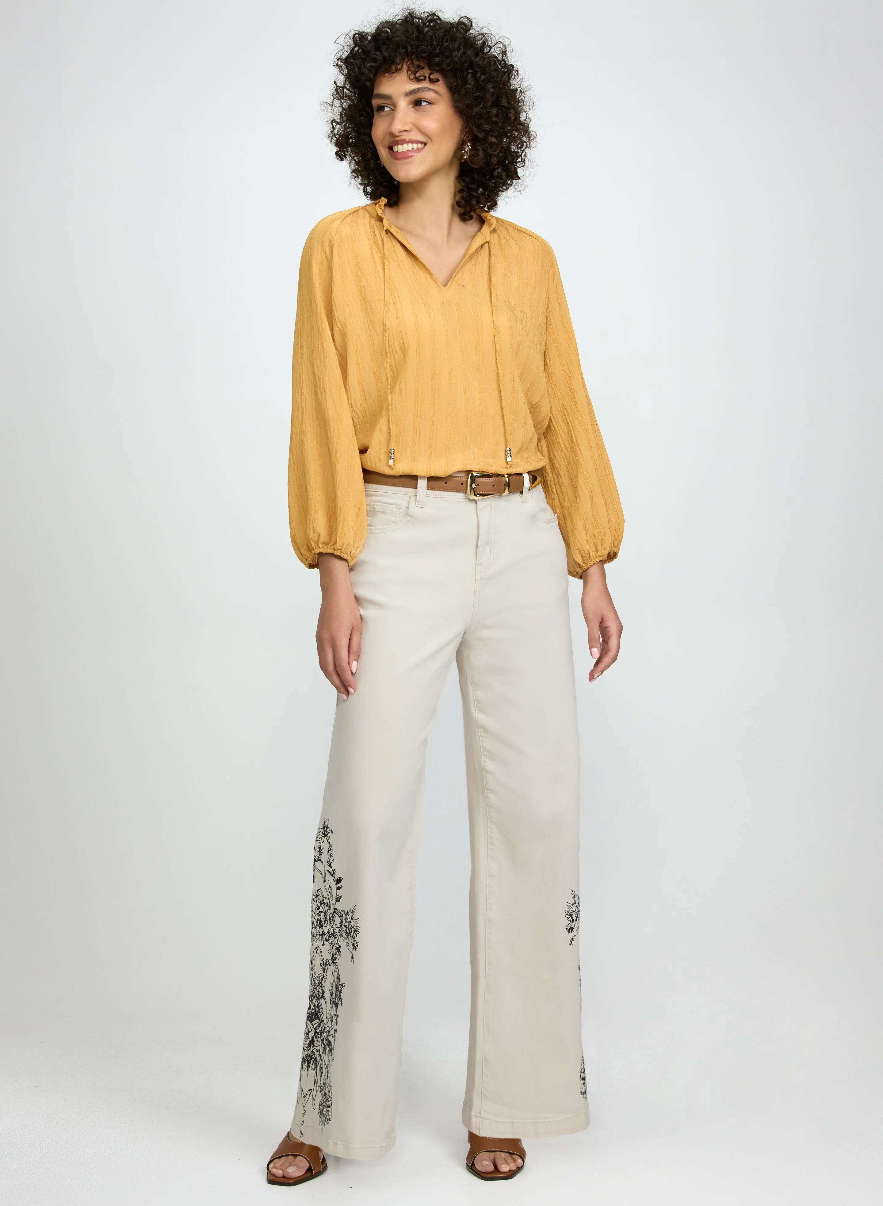 Floral Placement Print Jeans - Image 3