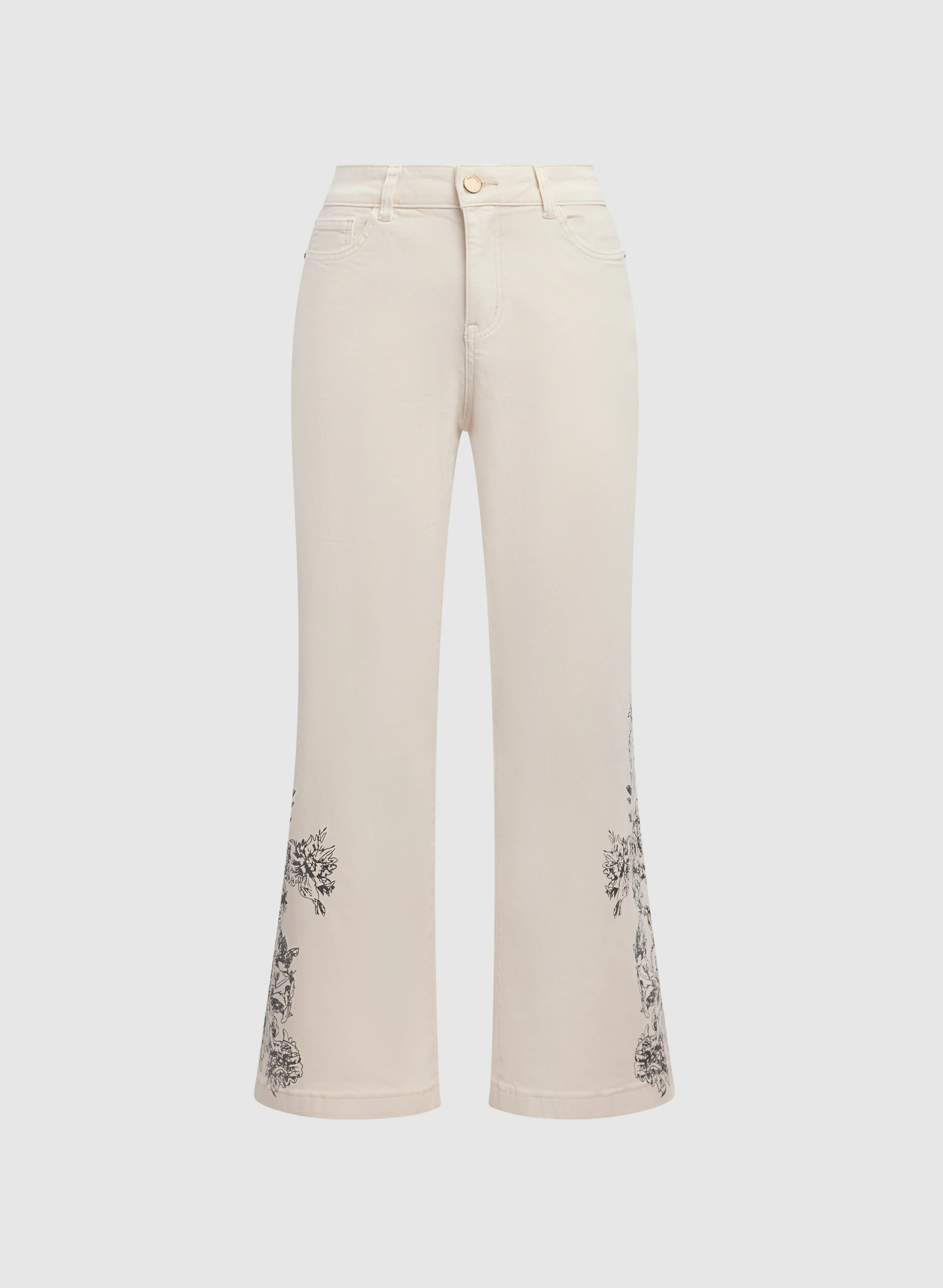 Floral Placement Print Jeans - Image 5