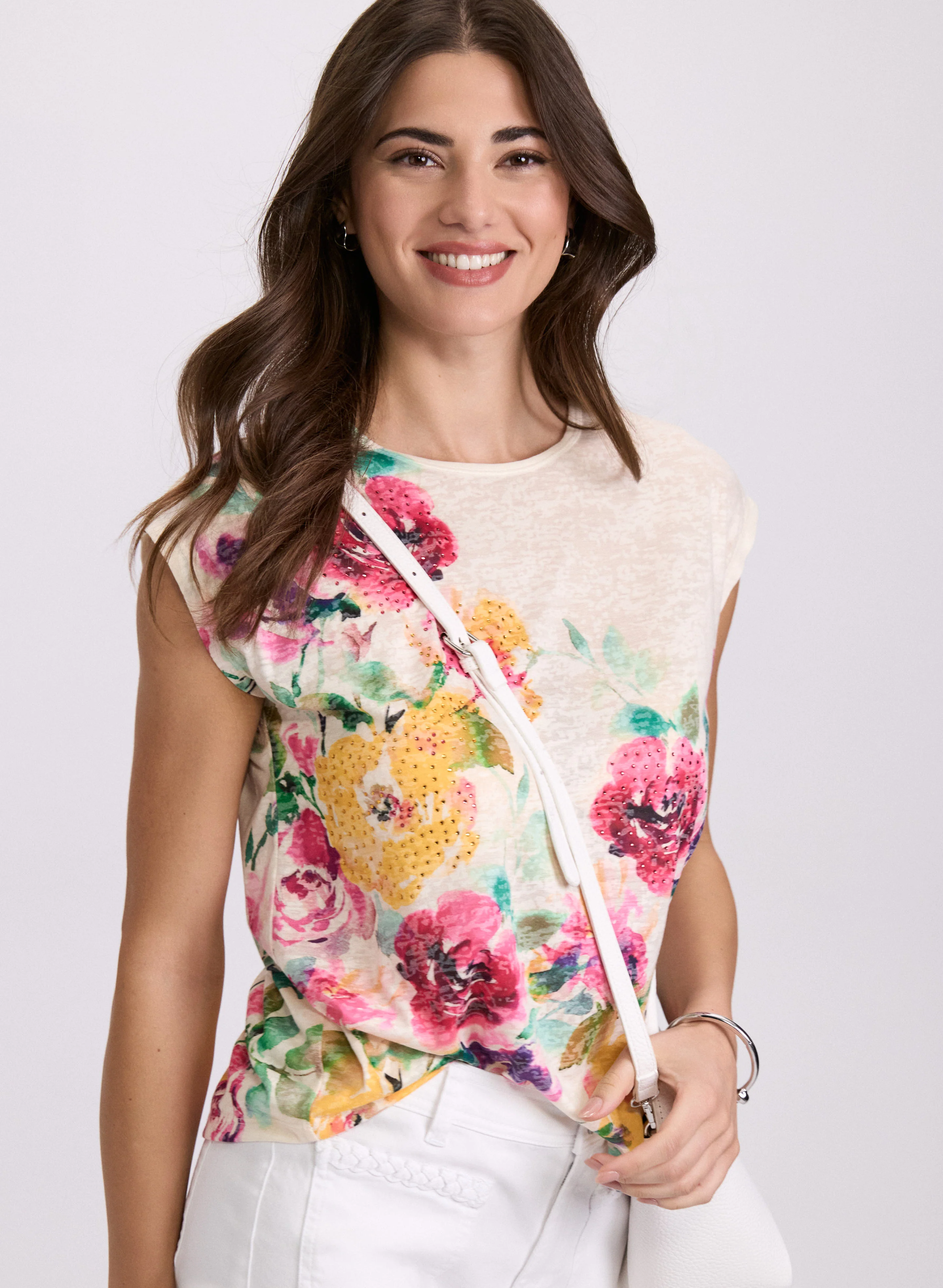 Floral Placement Print T-Shirt