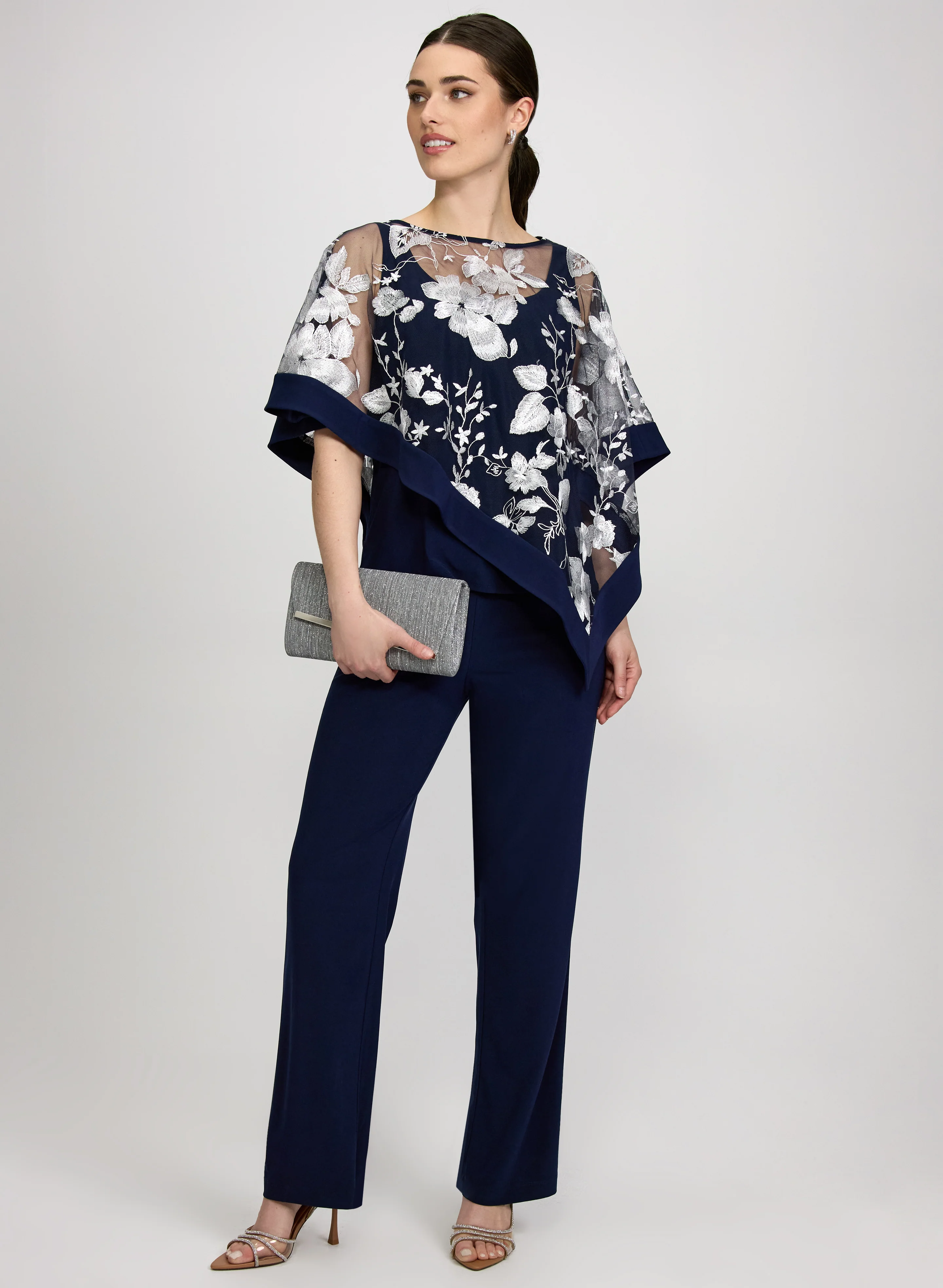 Floral Poncho & Pants Set