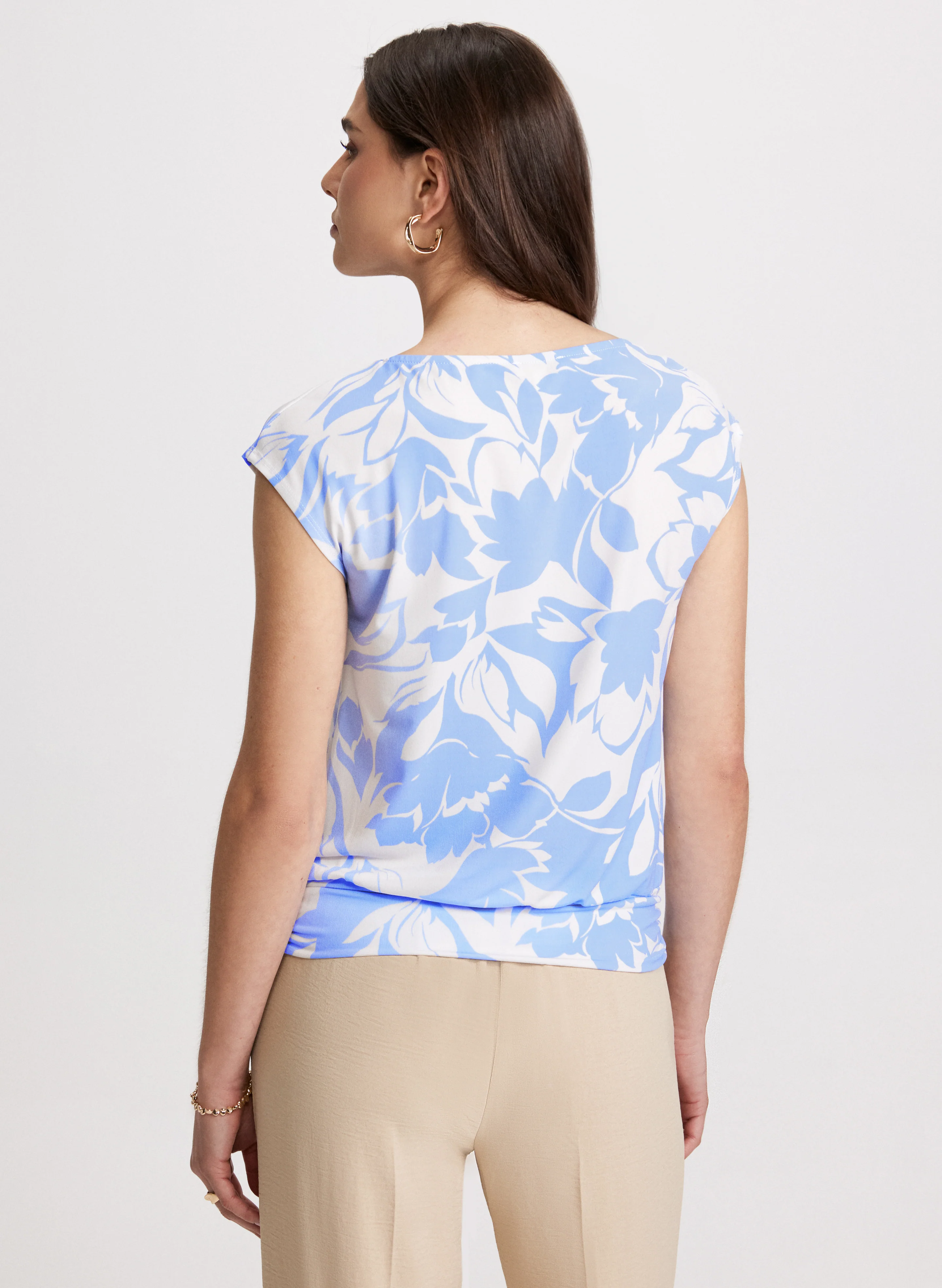 Floral Print Cap Sleeve Top - Image 4