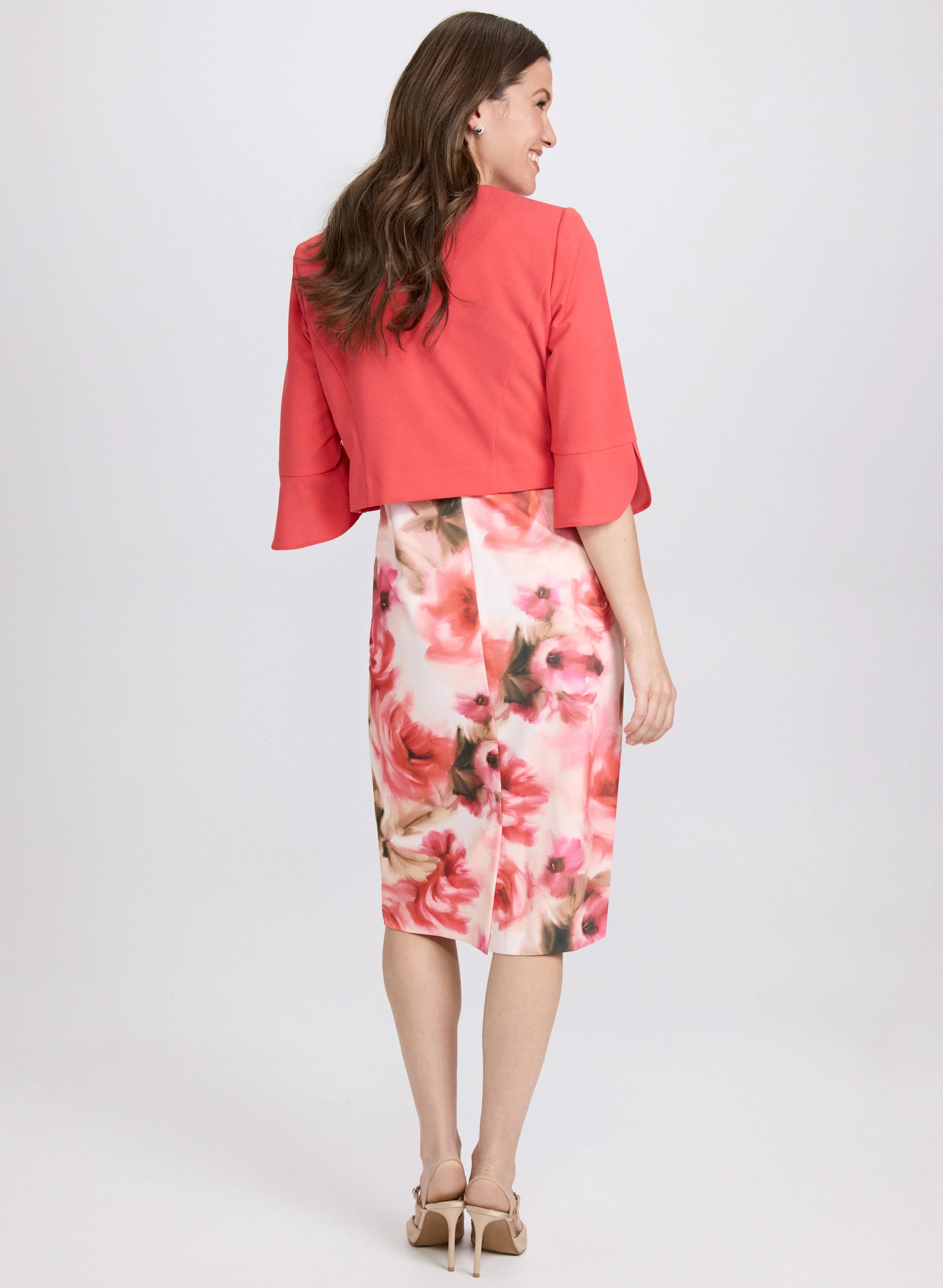 Floral Print Dress & Jacket Set - Image 3