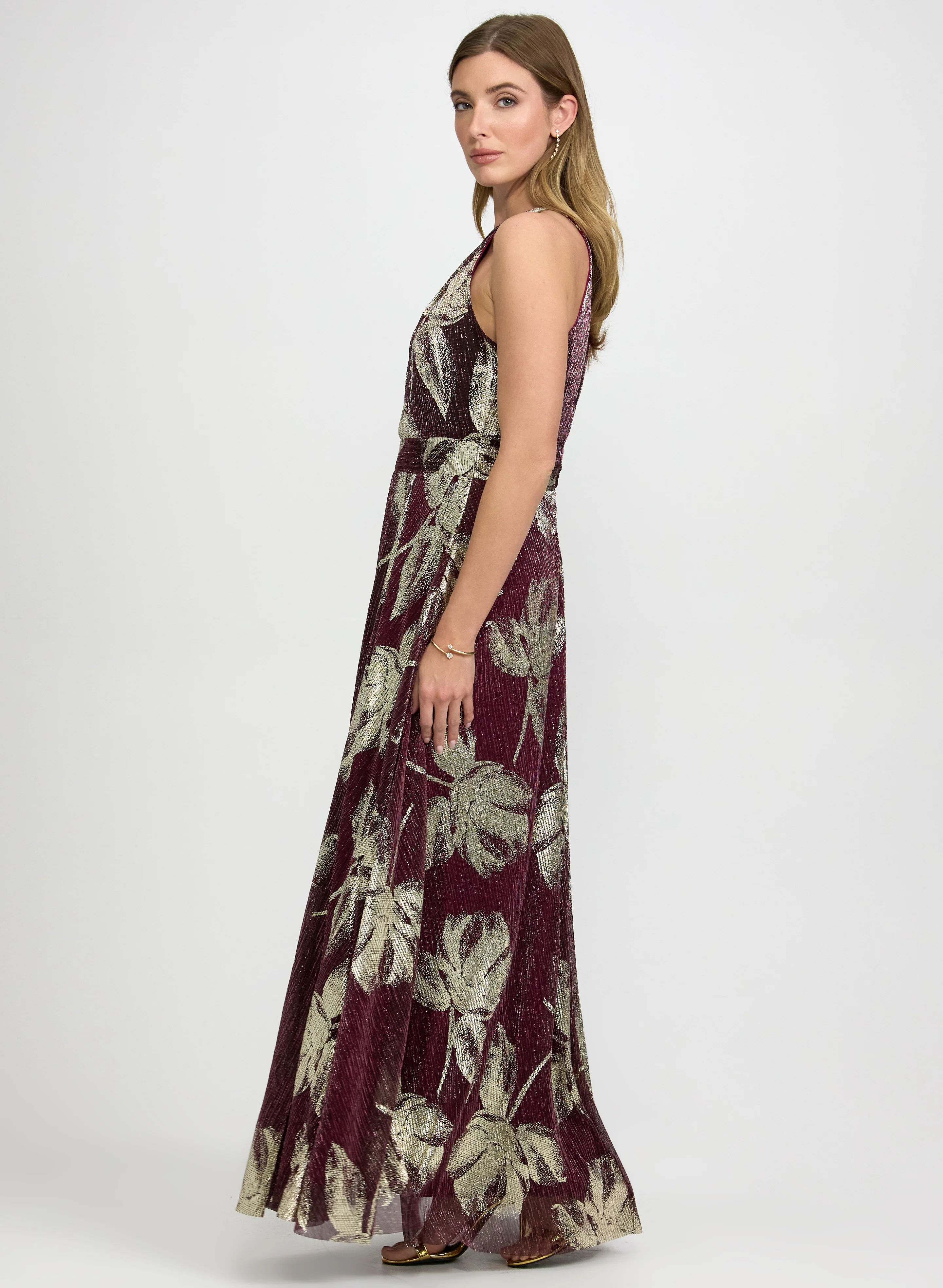 Floral Print Lurex Dress - Image 2