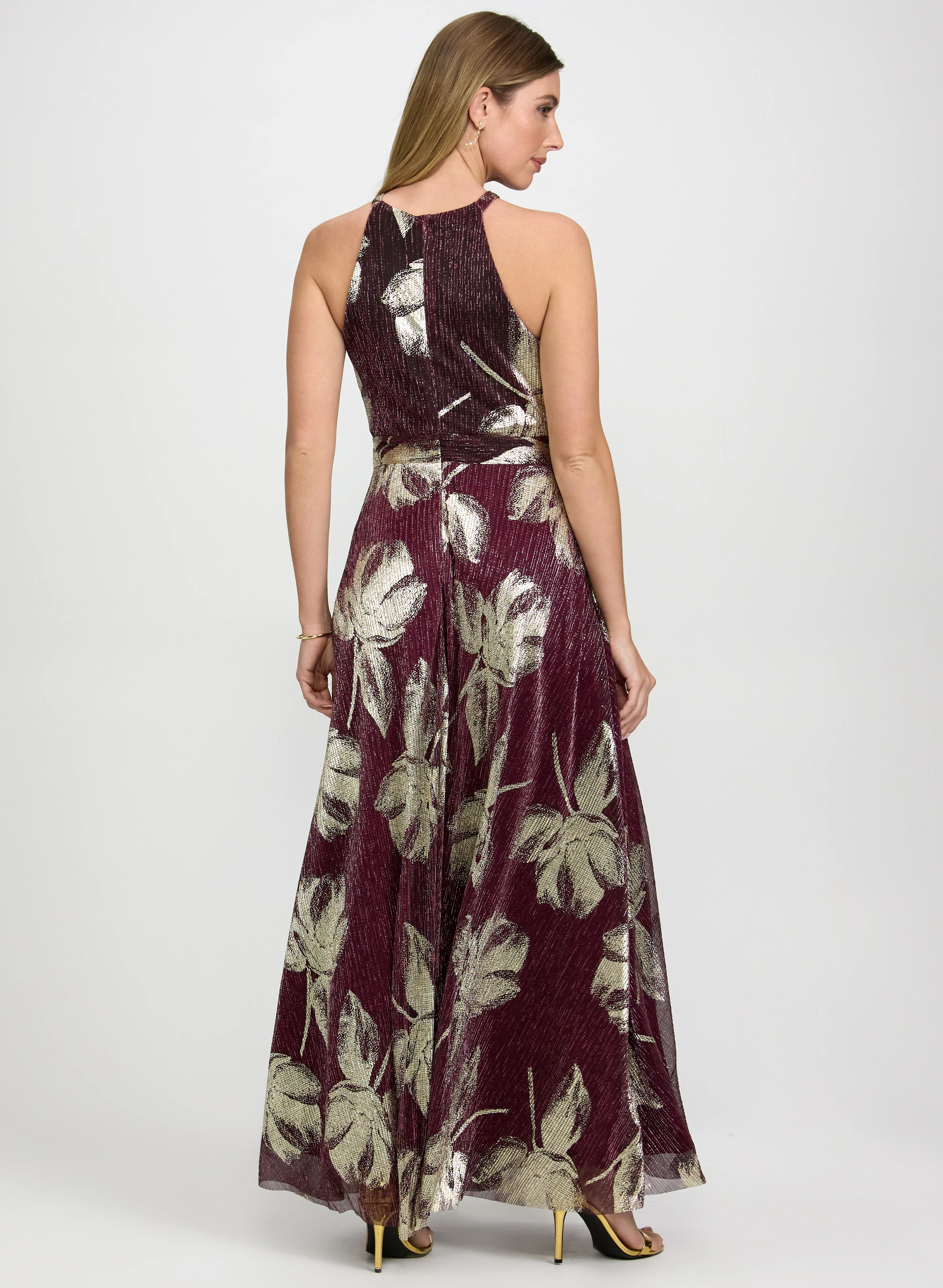 Floral Print Lurex Dress - Image 4