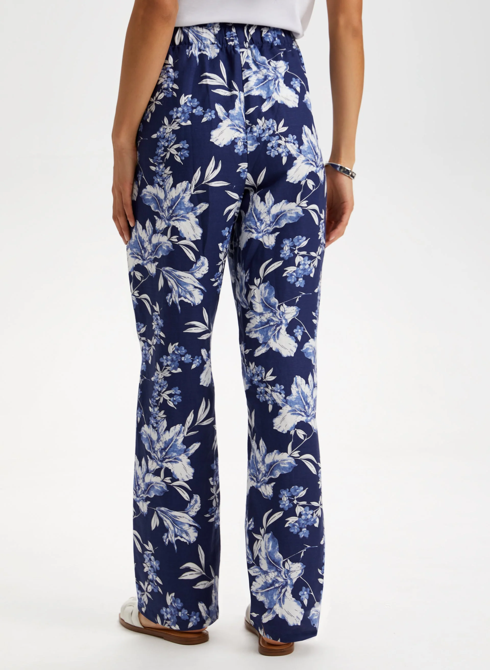 Floral Print Pull-On Pants - Image 2