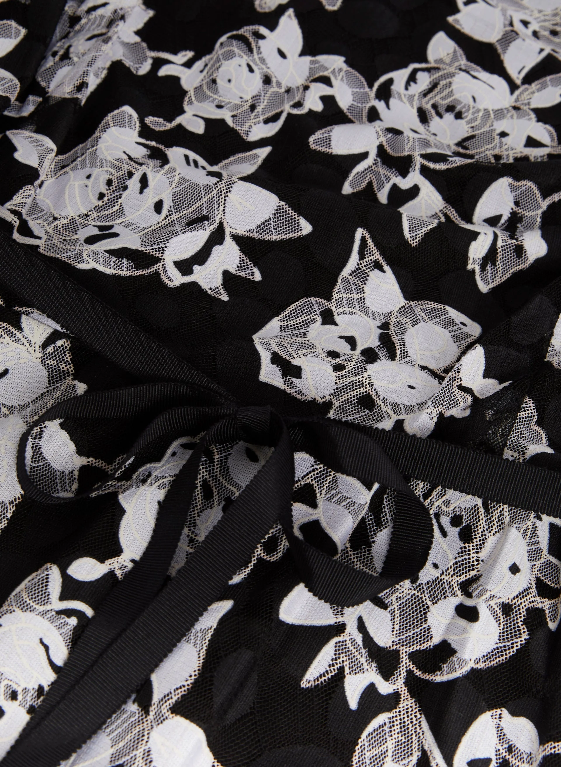 Floral Print Ribbon Belt Dress - Image 7