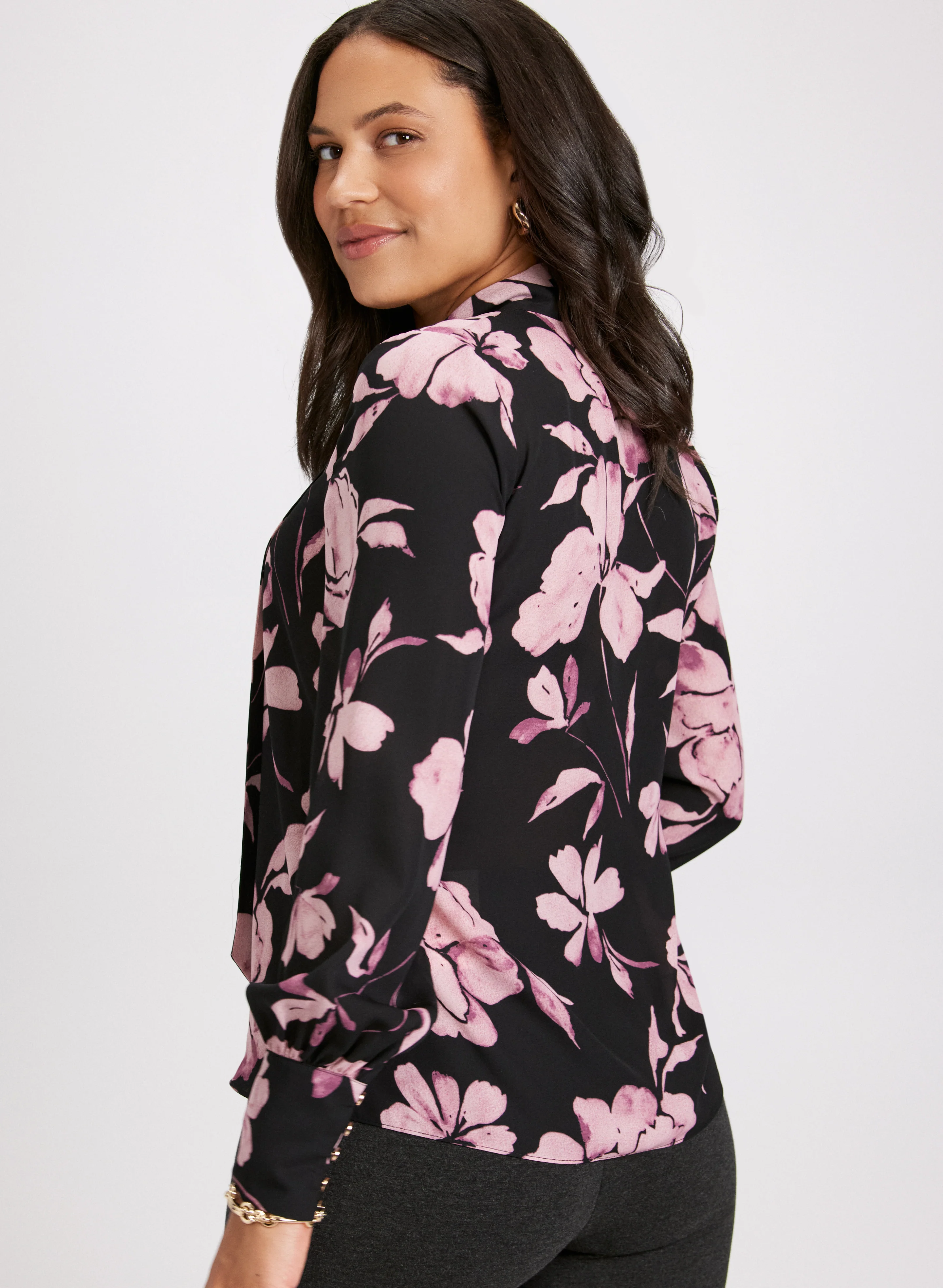 Floral Print Tie Detail Blouse - Image 4