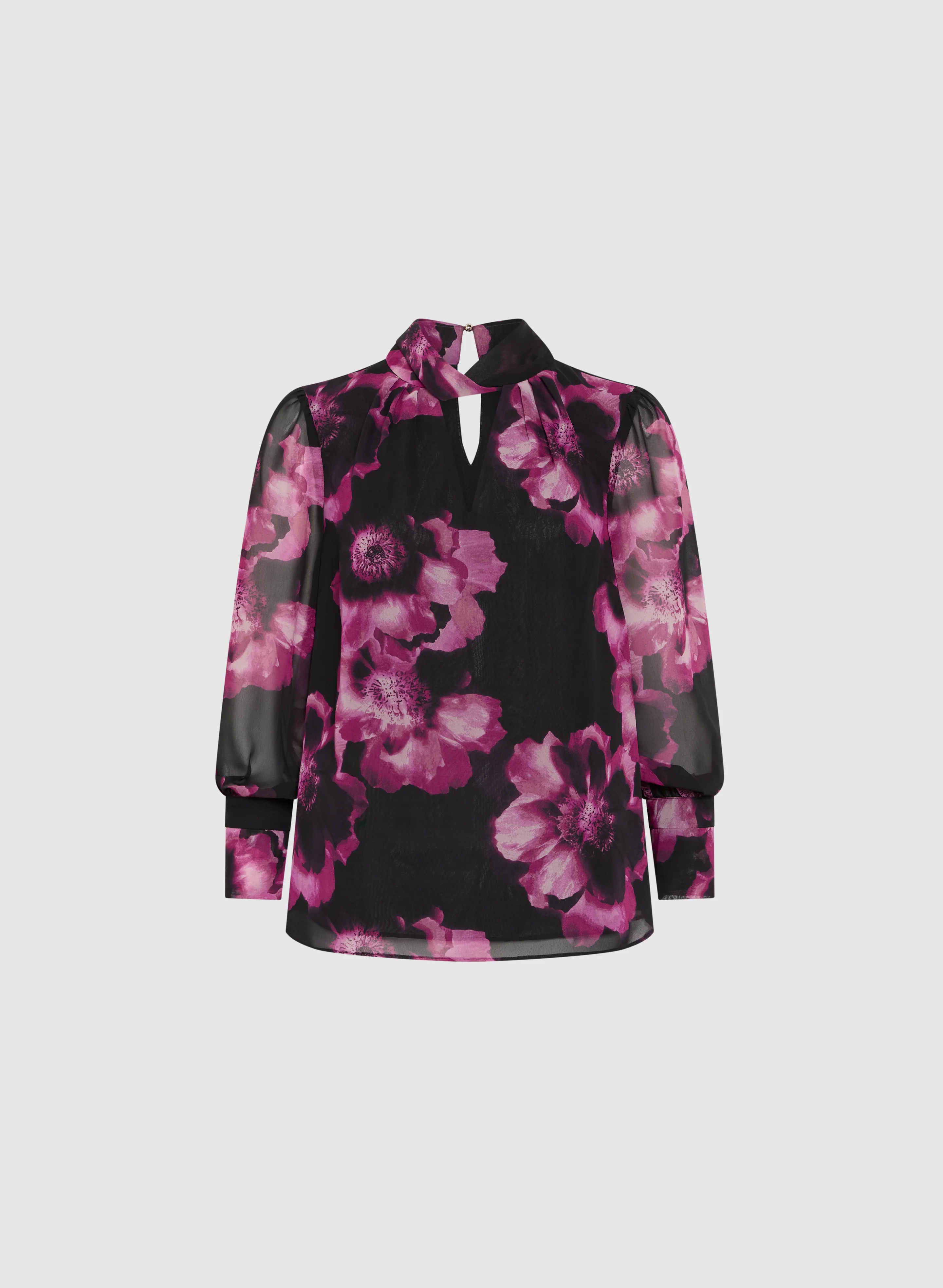 Floral Print Twist Neck Blouse - Image 6