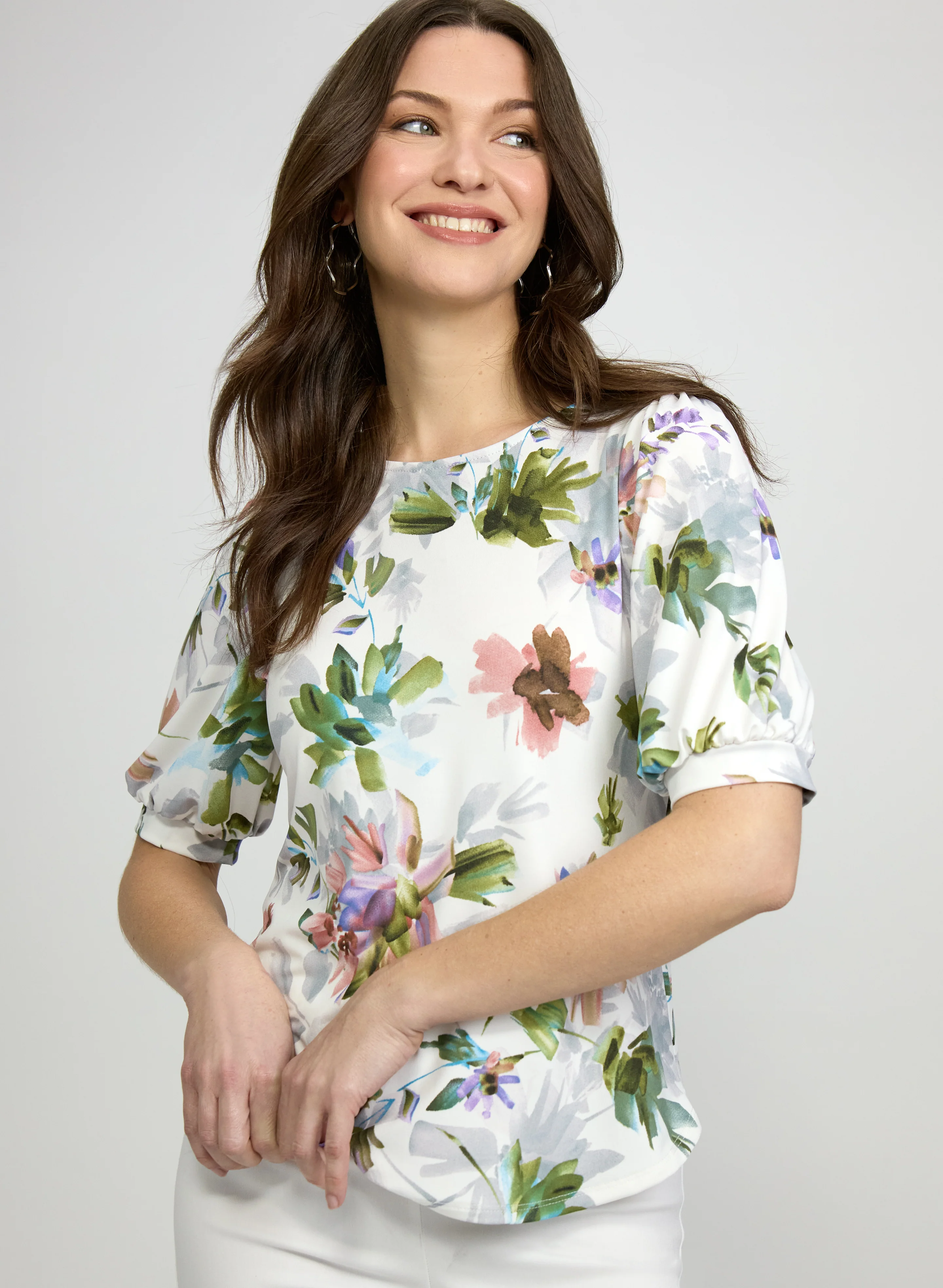 Floral Puff Sleeve Top
