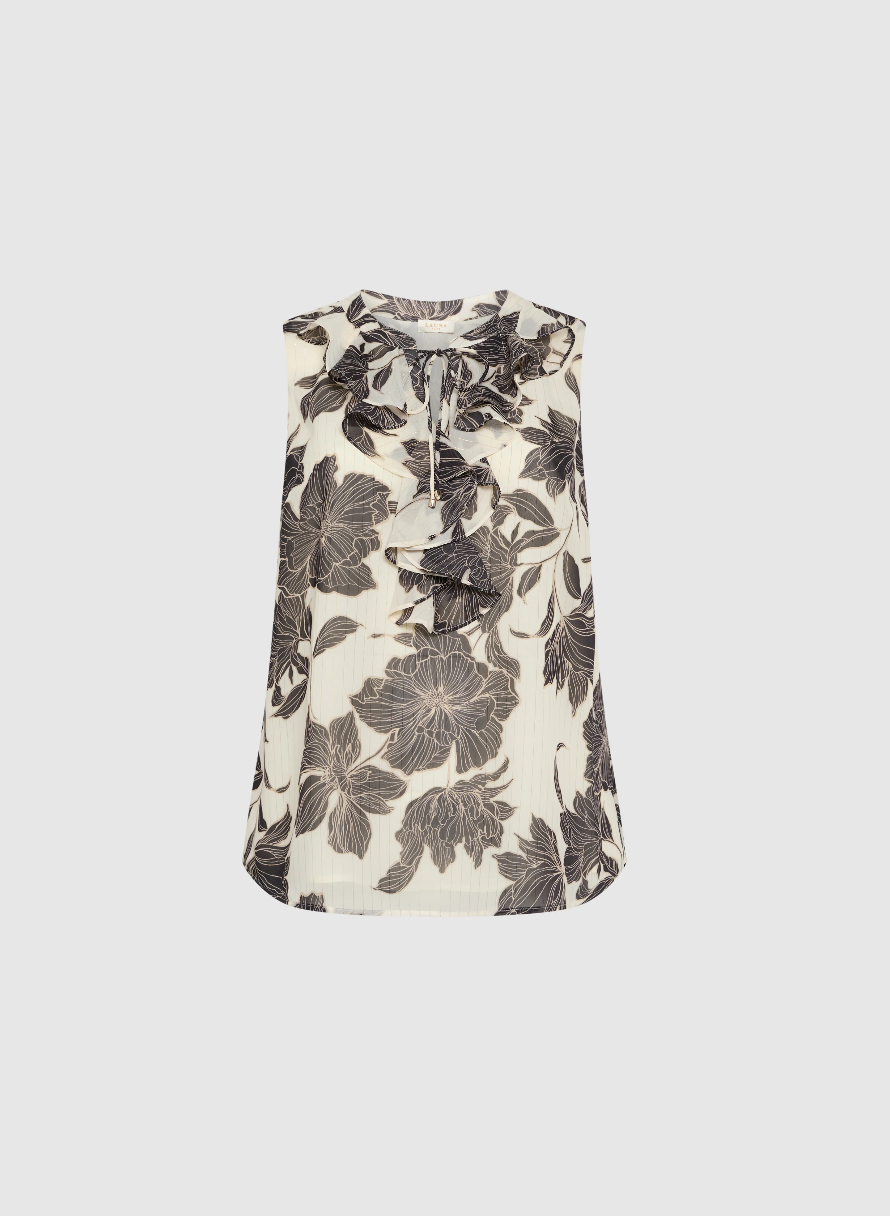 Floral Ruffle Front Blouse - Image 6