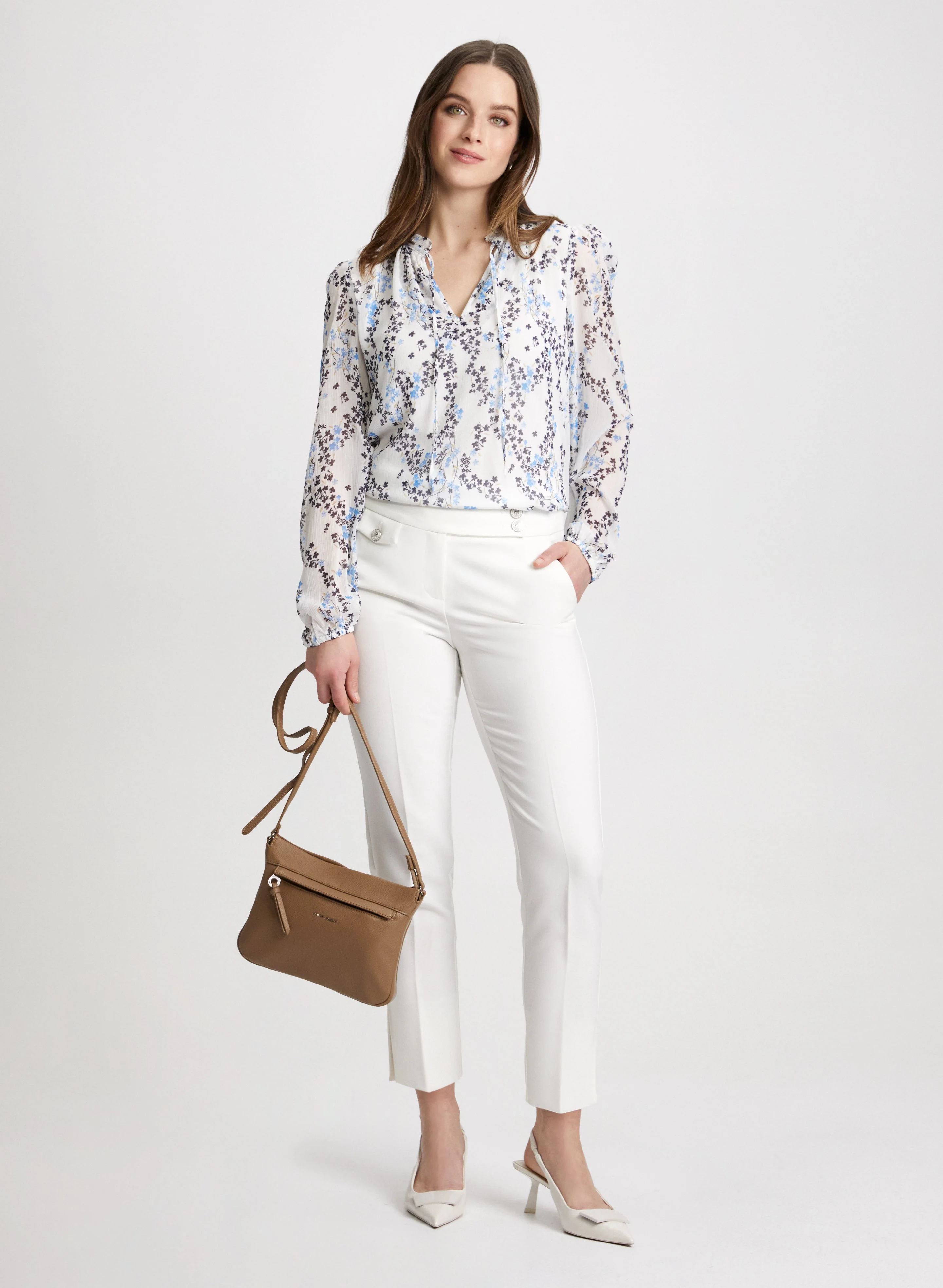 Floral Ruffle Neck Blouse - Image 3