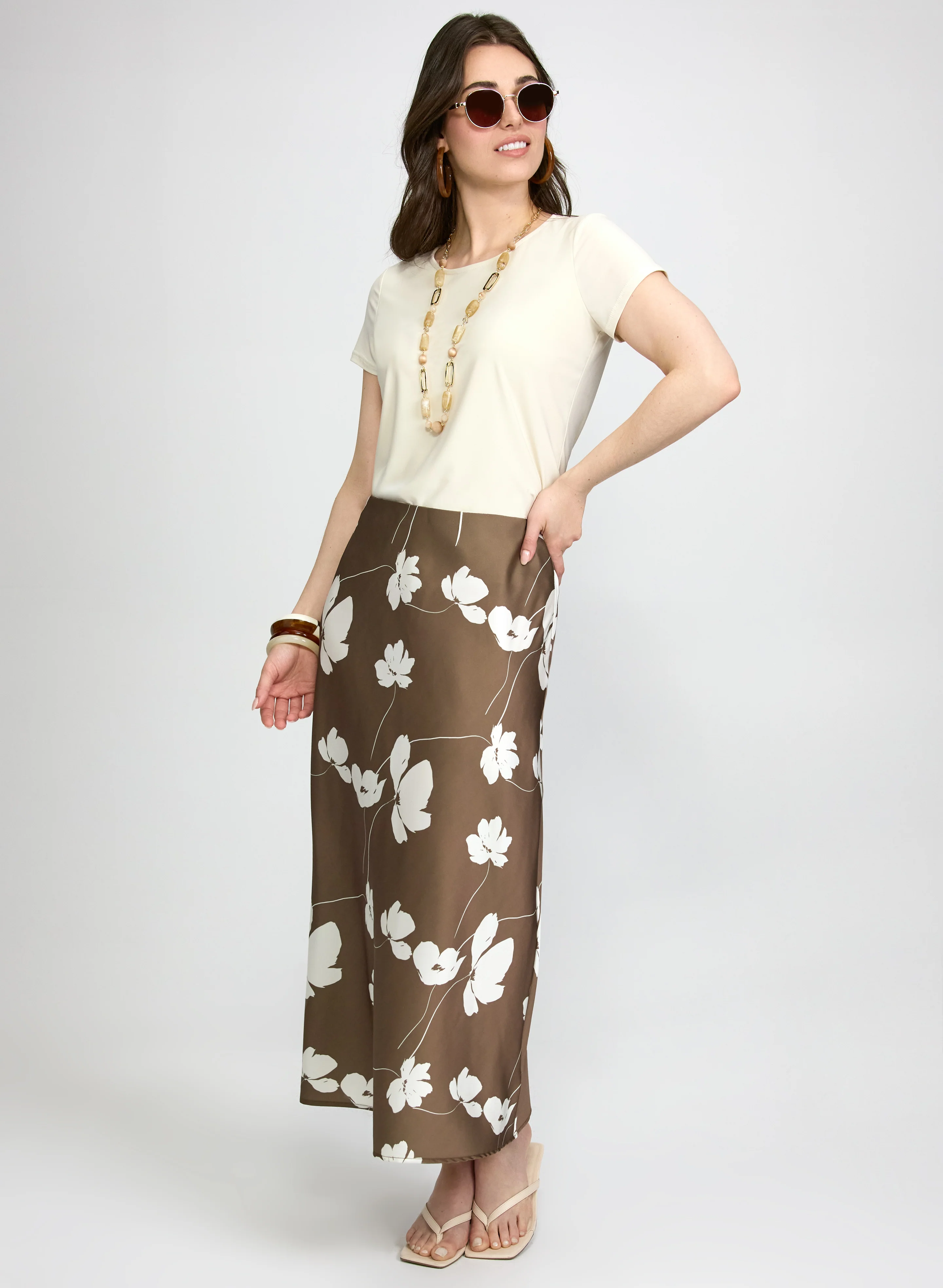 Floral Satin Skirt - Image 3