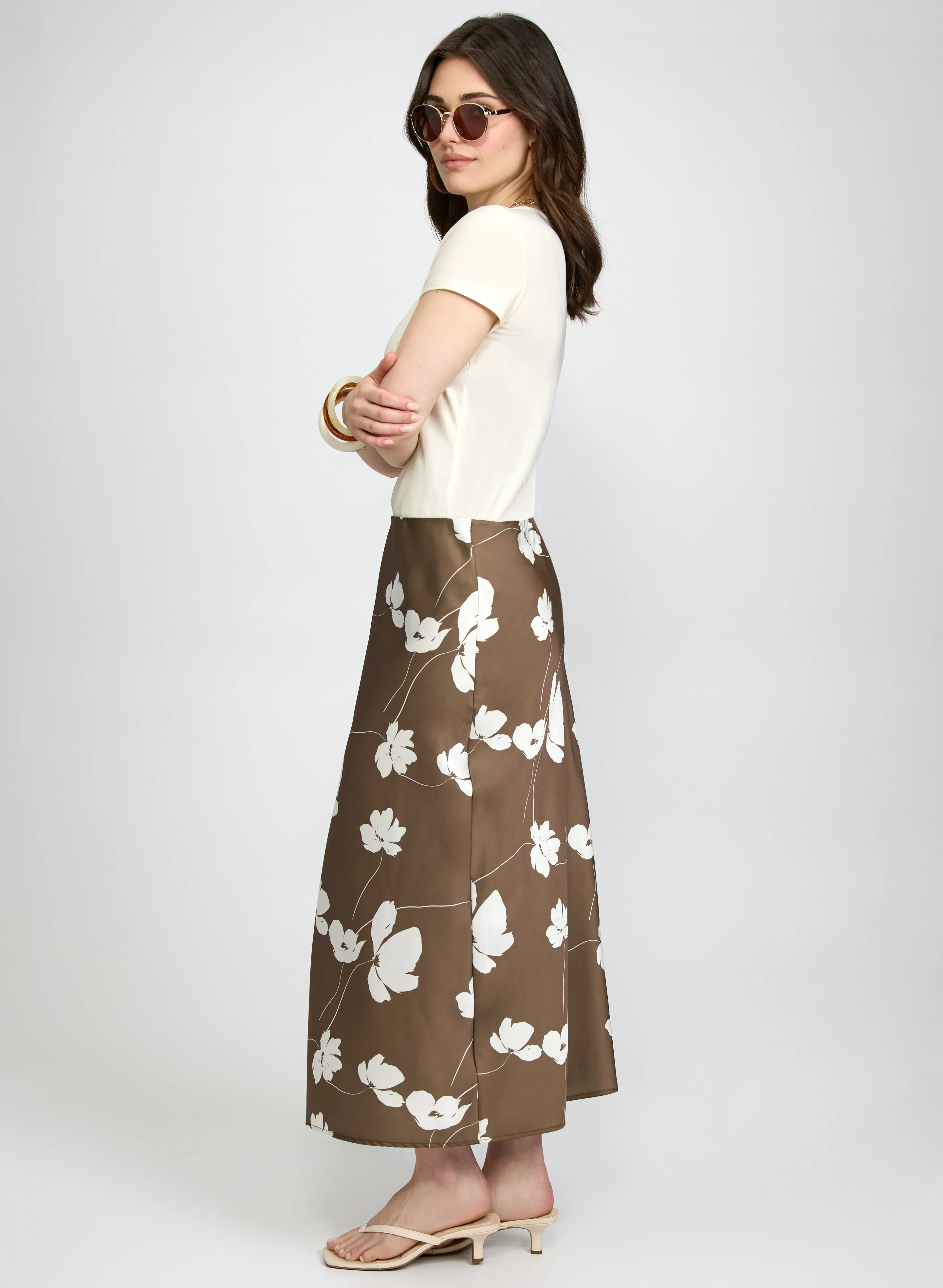 Floral Satin Skirt - Image 5