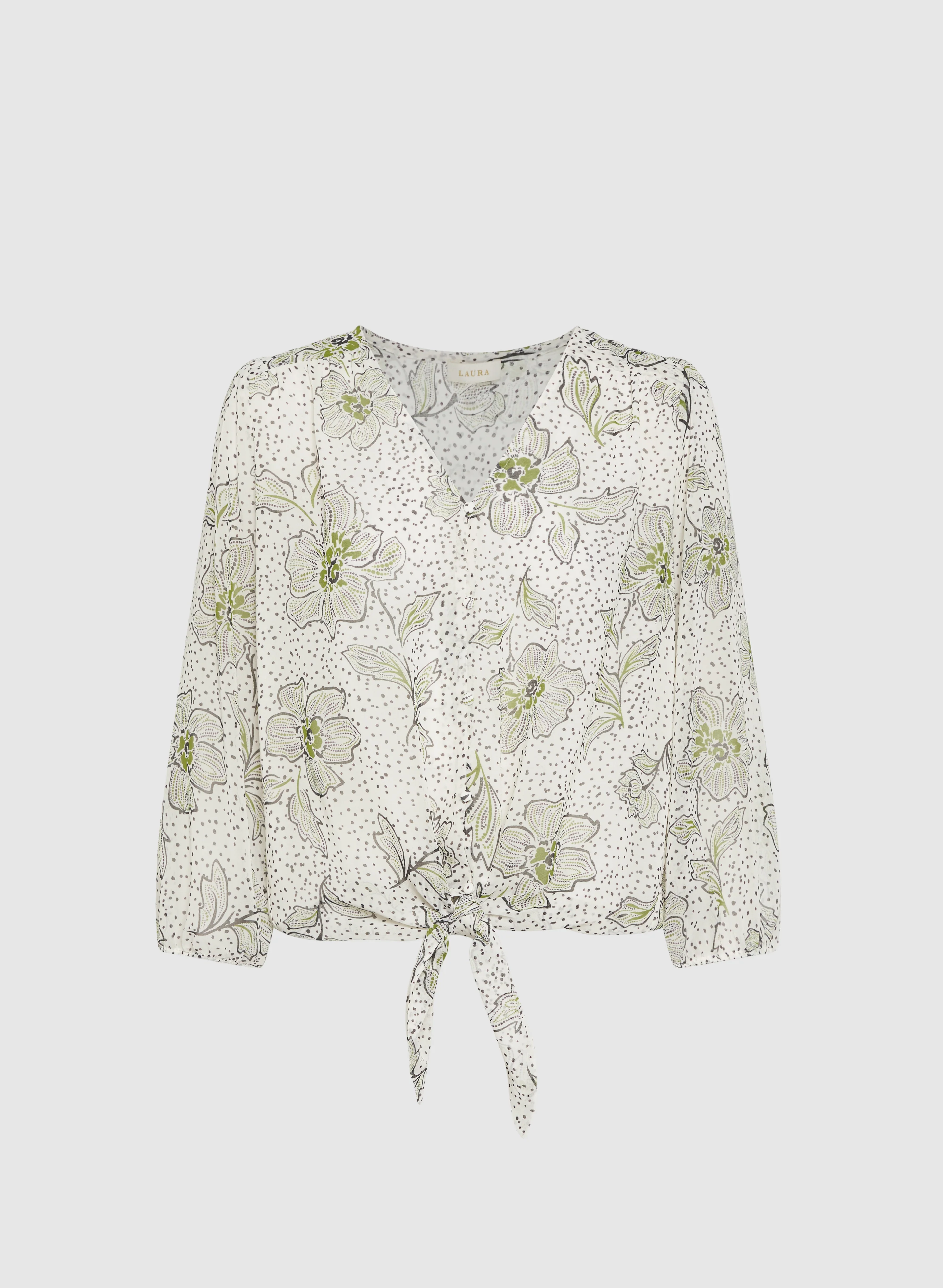 Floral Tied Hem Blouse - Image 6