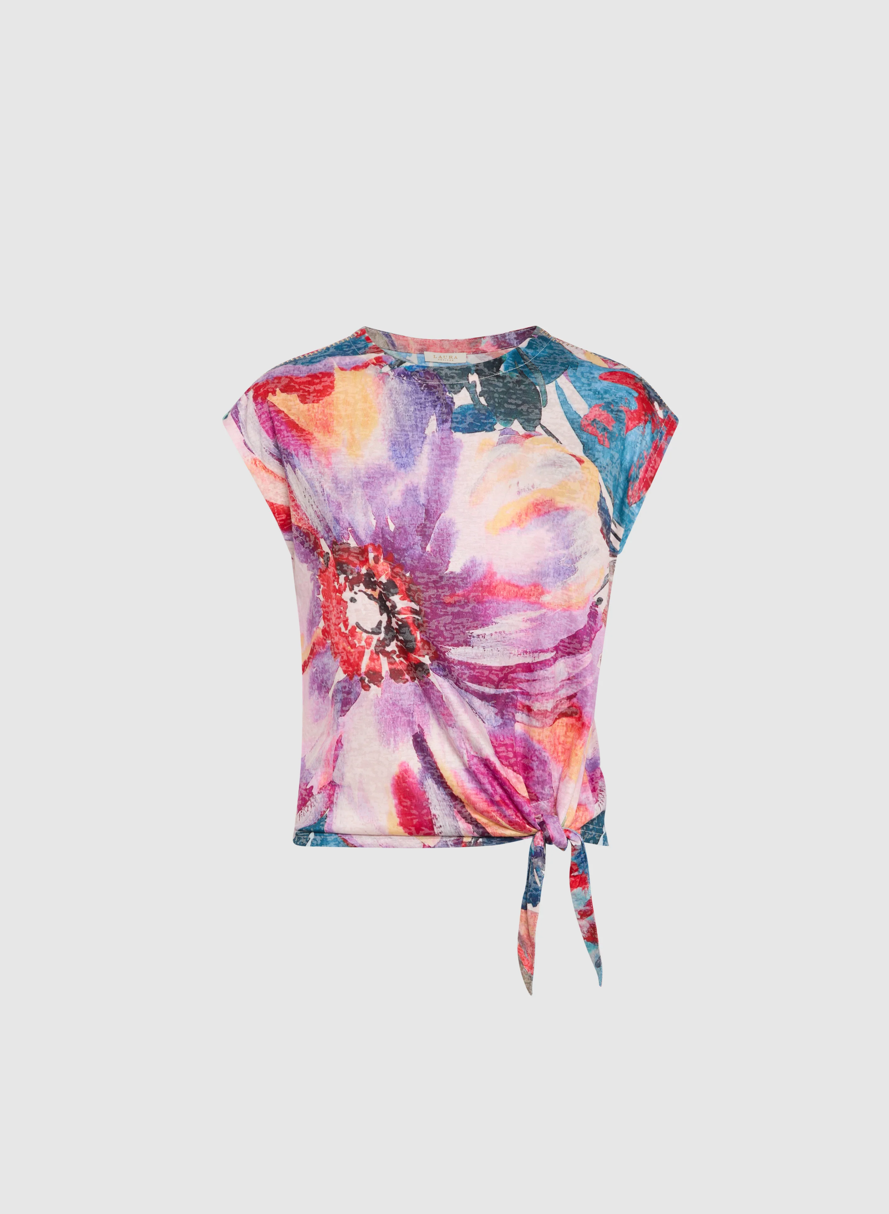 Floral Tied-Hem T-Shirt - Image 6