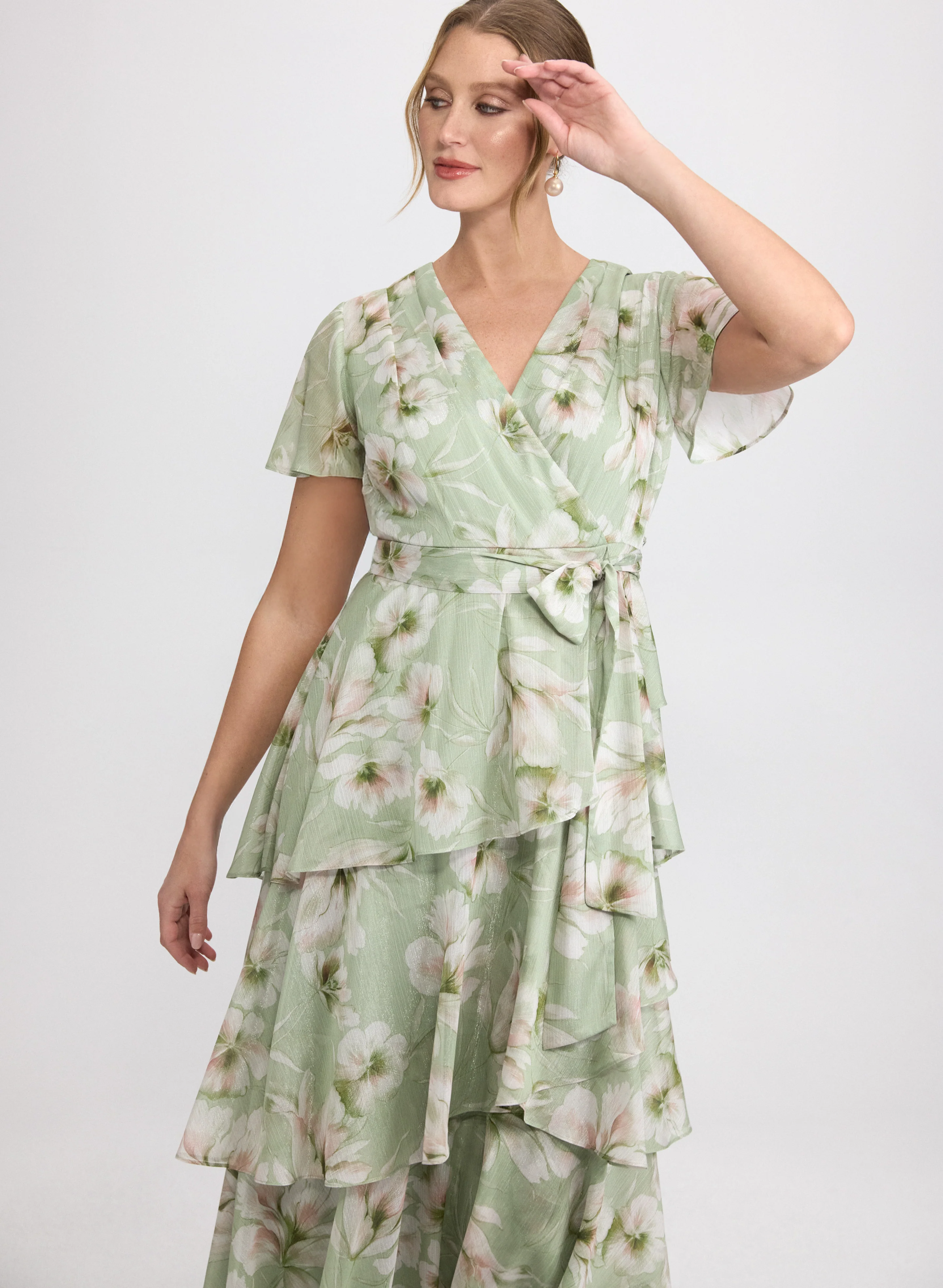 Floral Tiered Dress - Image 7