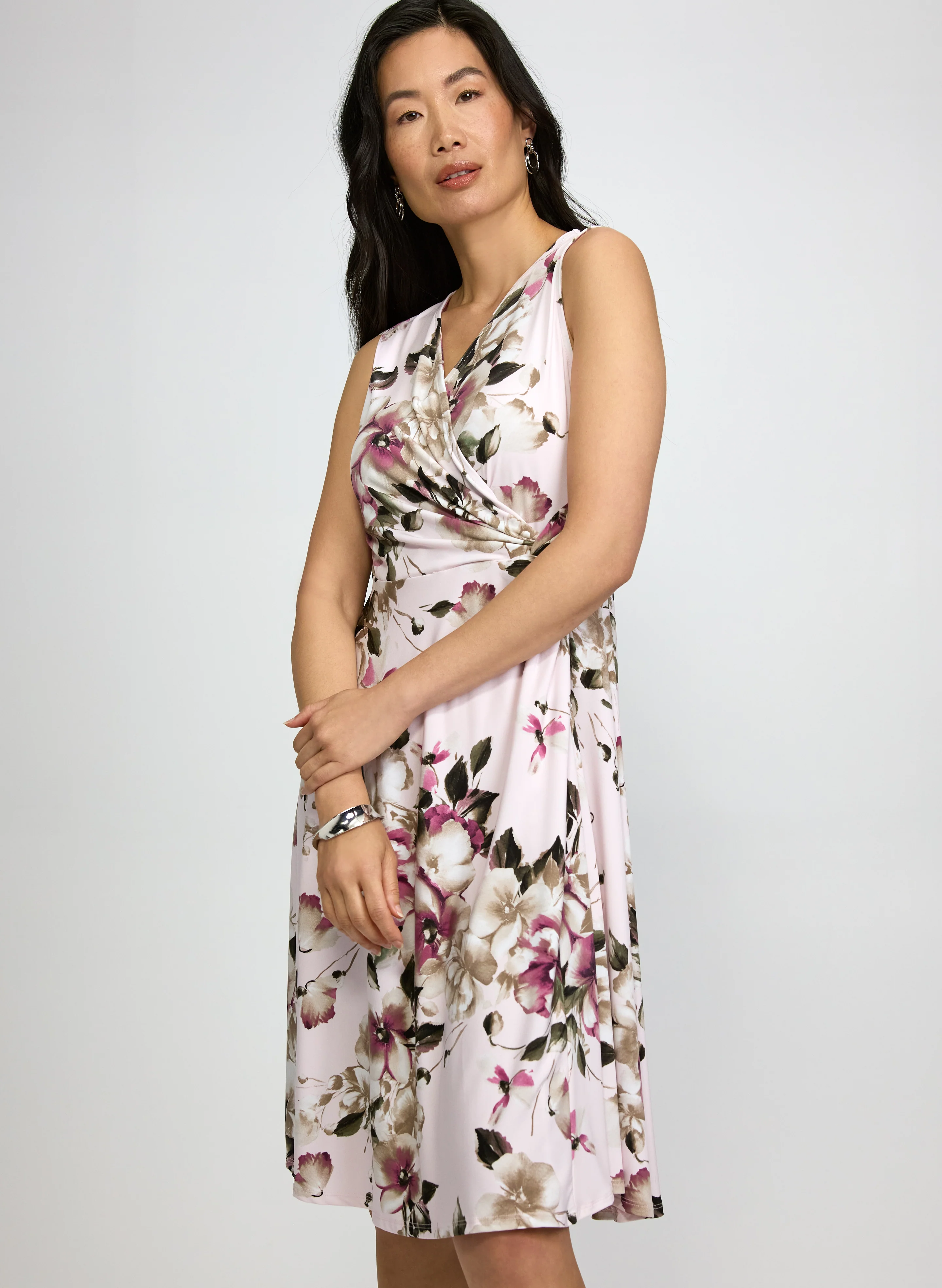 Floral Twist Detail Dress - Image 7