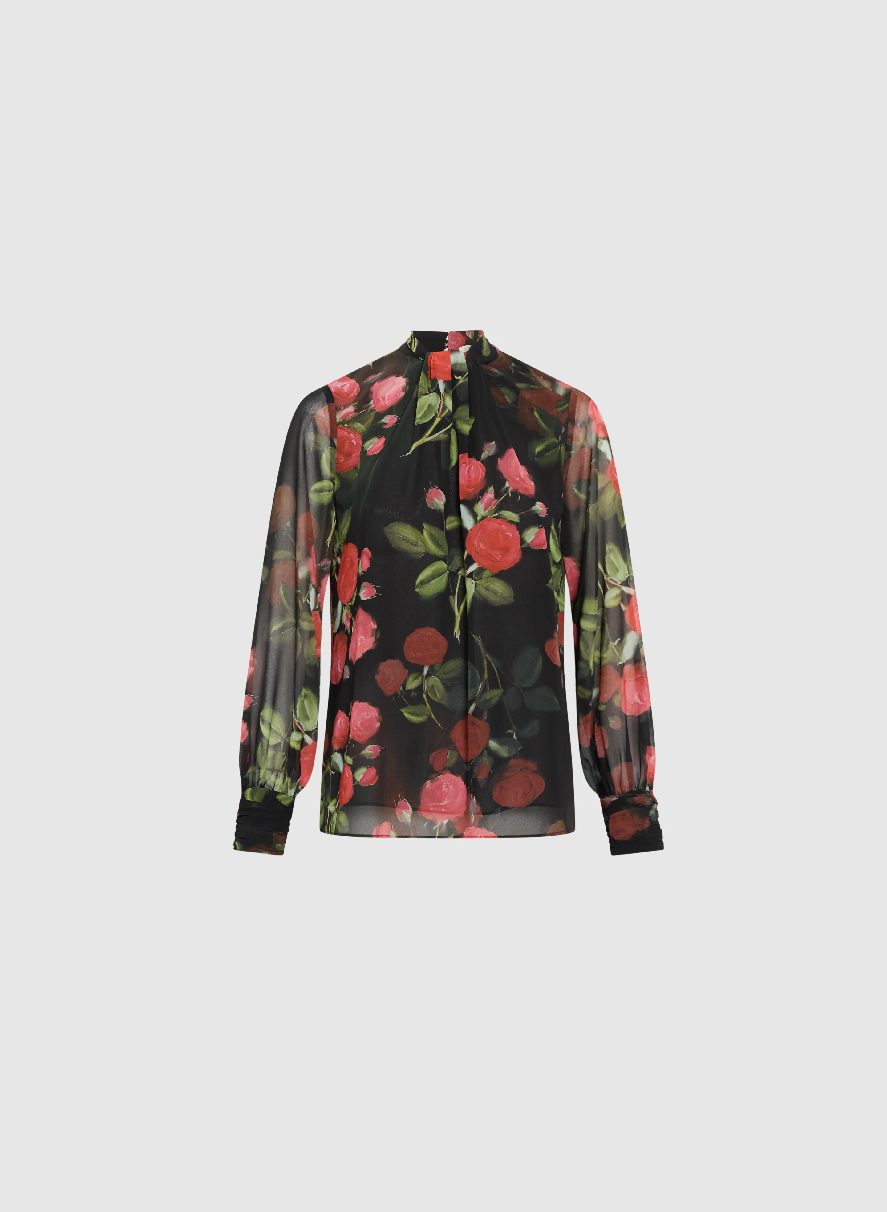 Floral Twist Mock Neck Blouse - Image 5