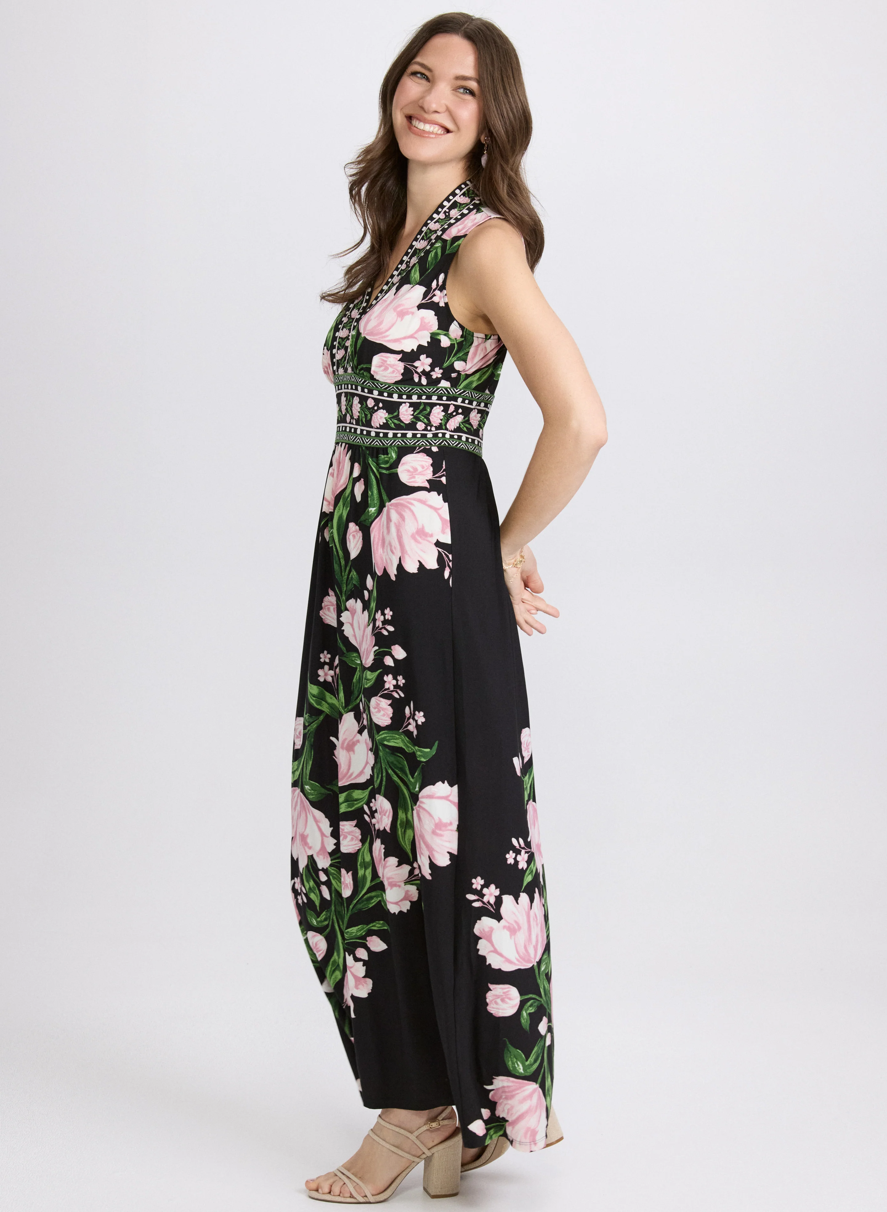 Floral V-Neck Dress - Image 2