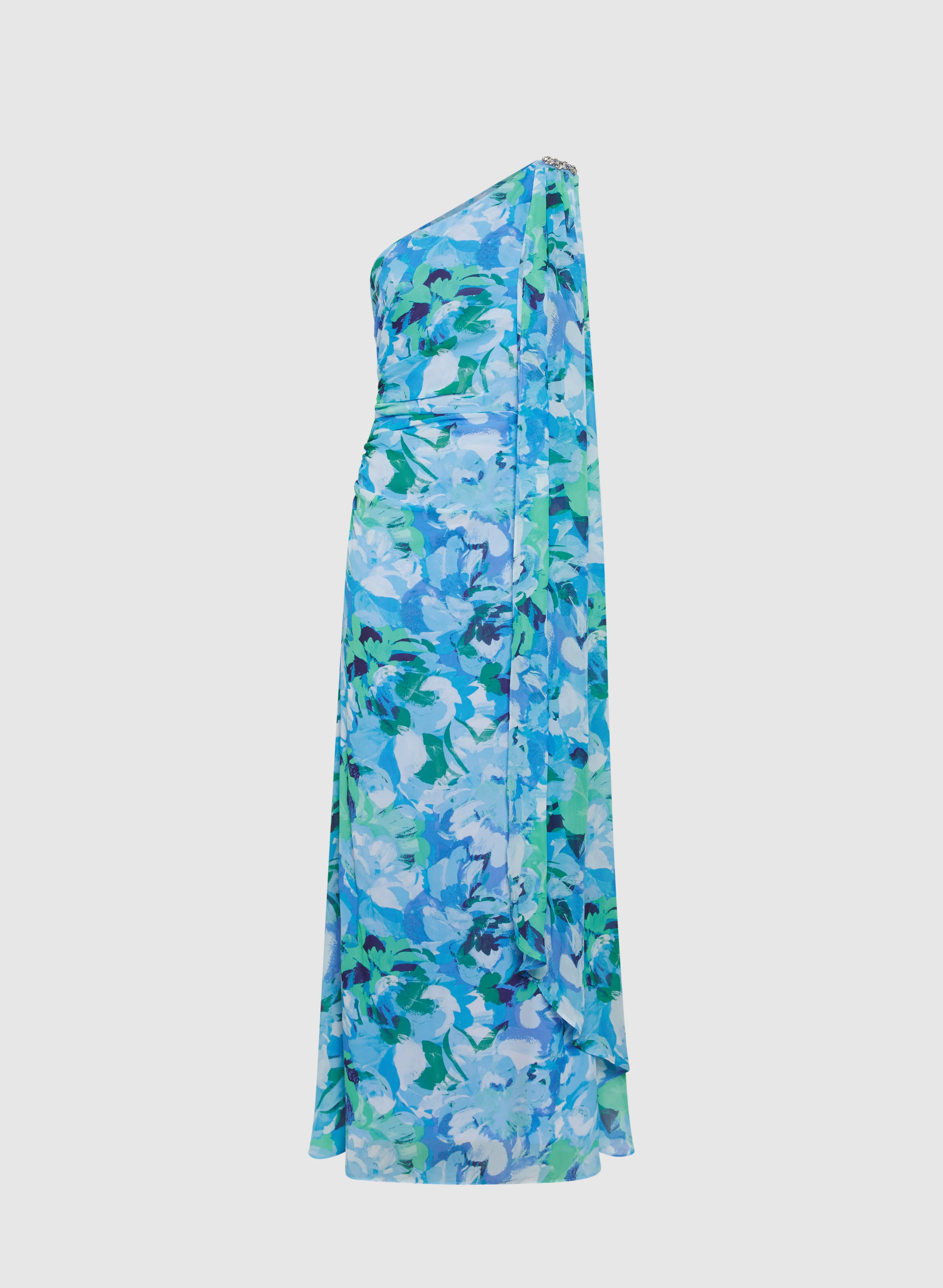 Floral Waterfall Drape Dress - Image 5