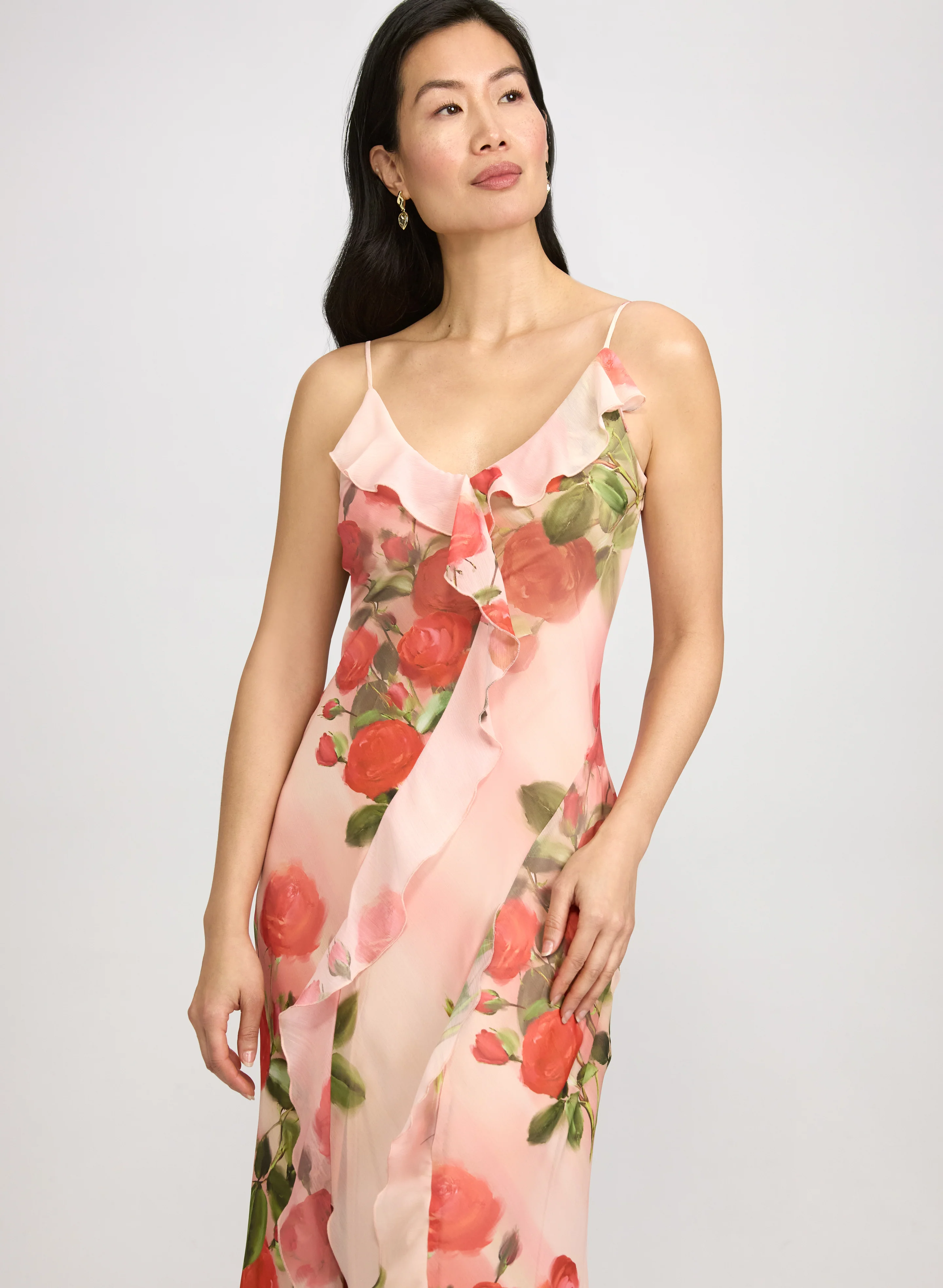 Floral Waterfall Flounce Dress - Image 7