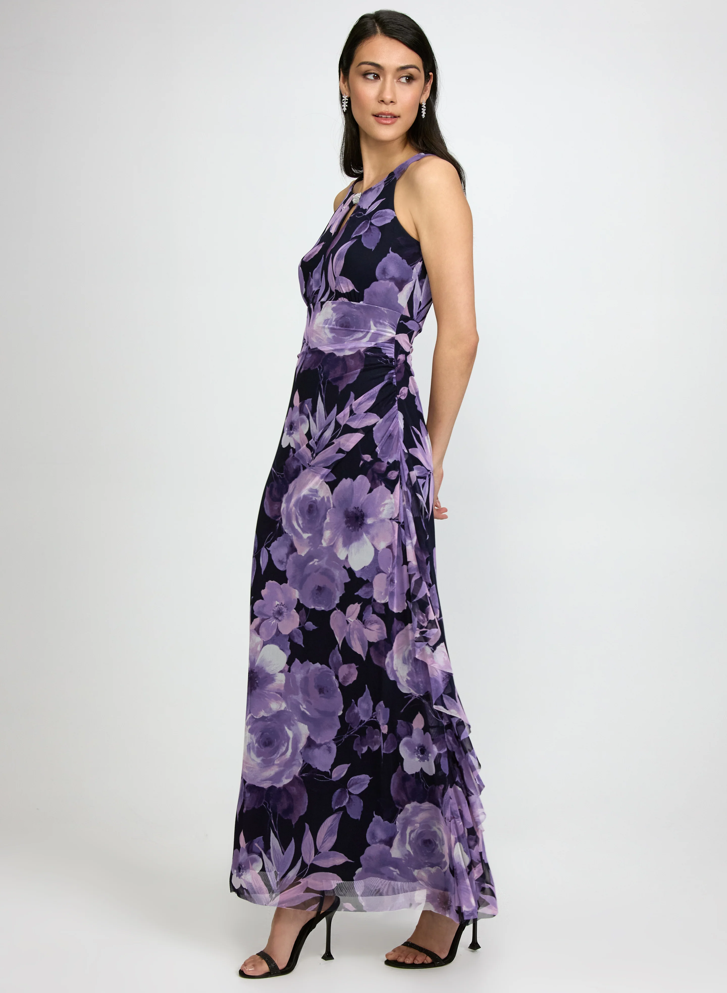 Floral Waterfall Ruffle Dress - Image 2