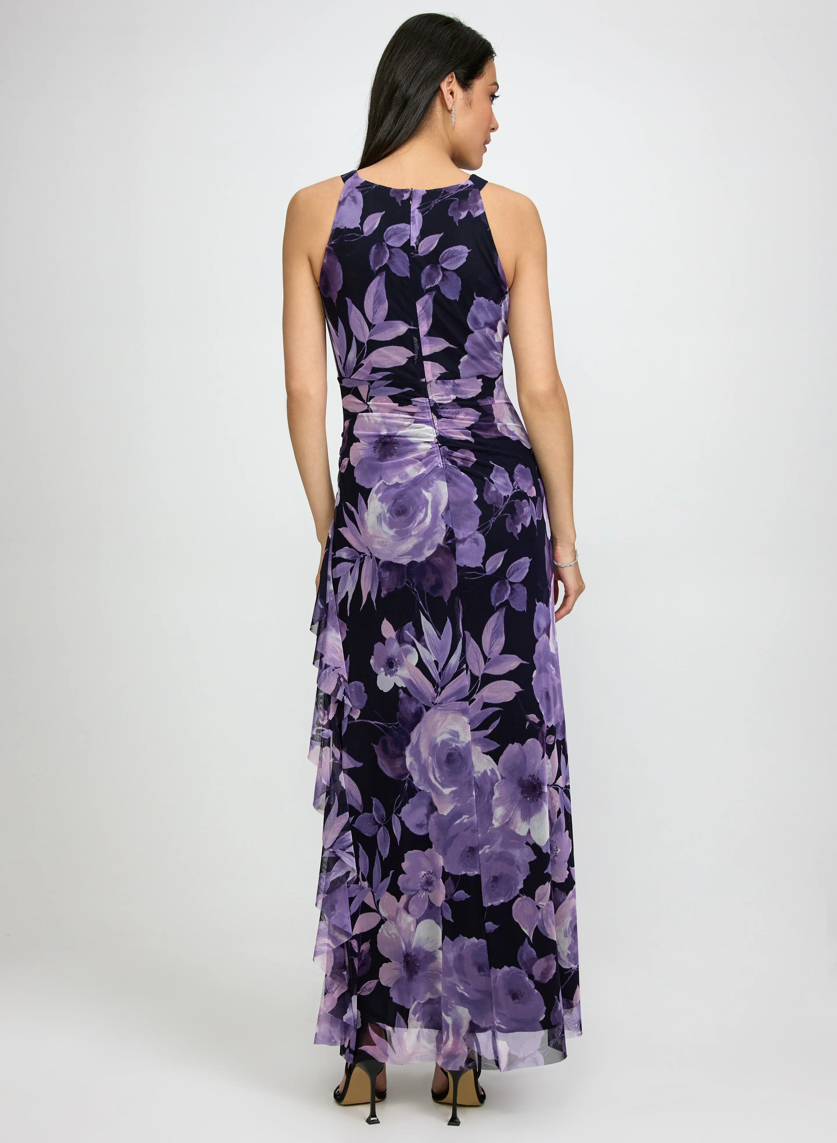 Floral Waterfall Ruffle Dress - Image 3