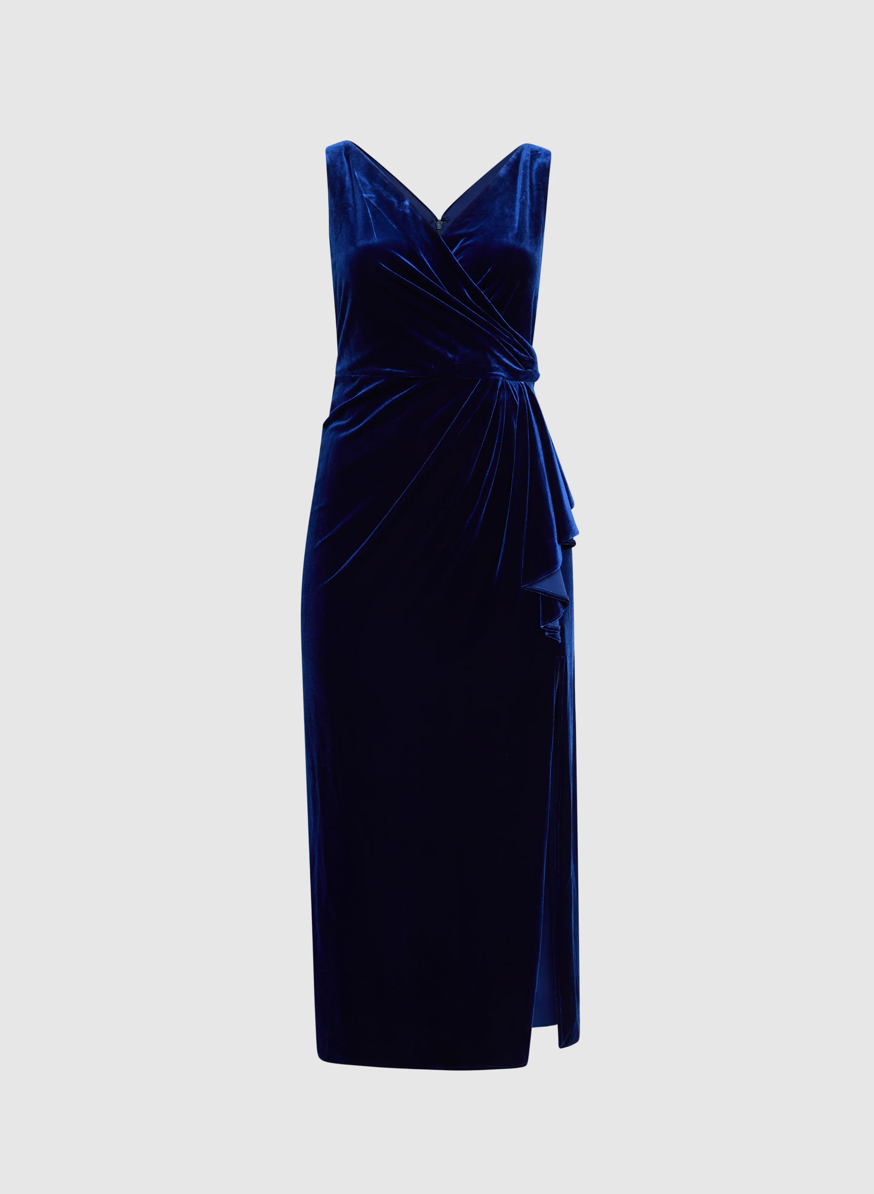 Flounce Front Velvet Dress - Image 6