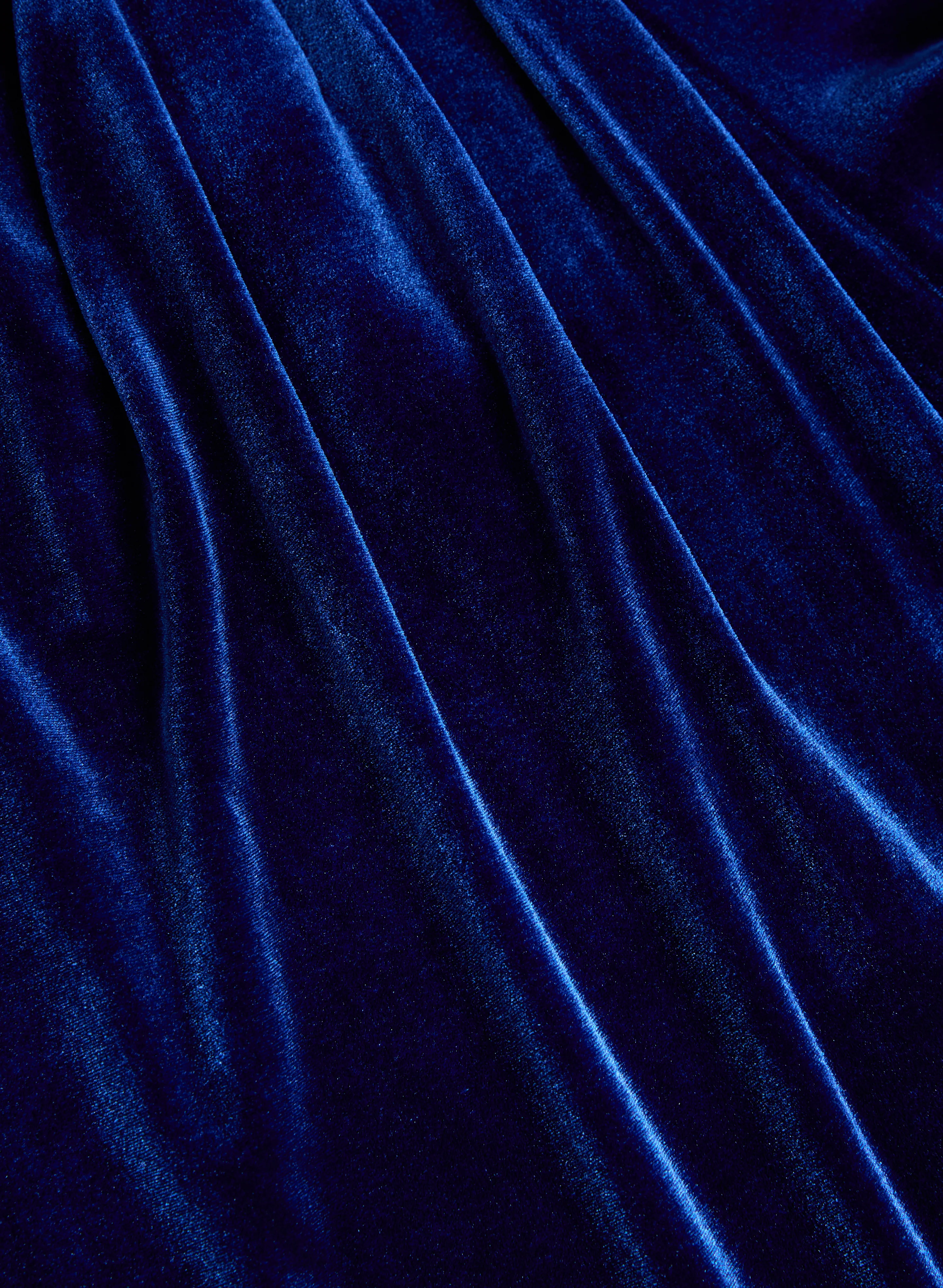 Flounce Front Velvet Dress - Image 7