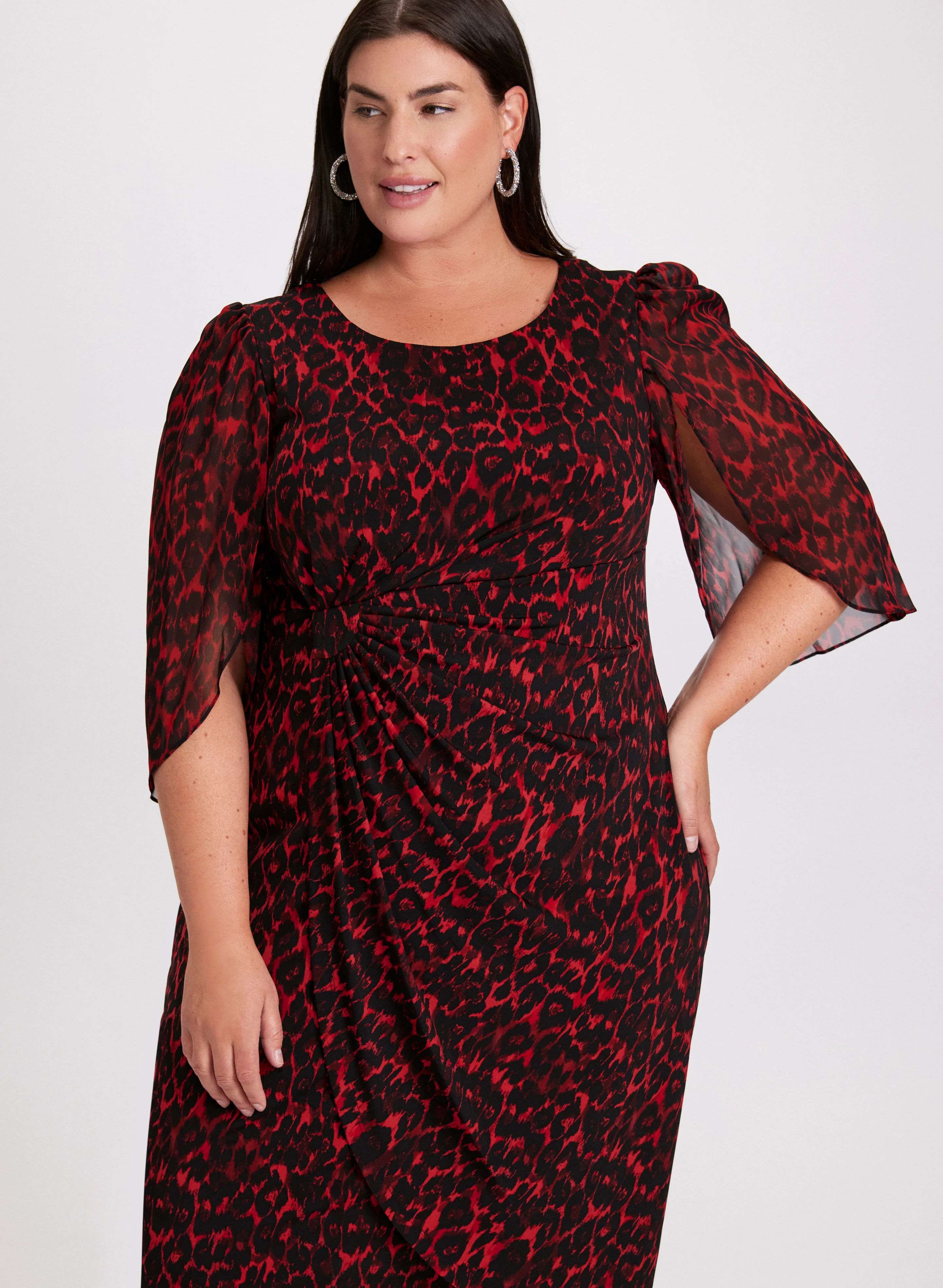 Flounced Animal Print Dress - Image 2