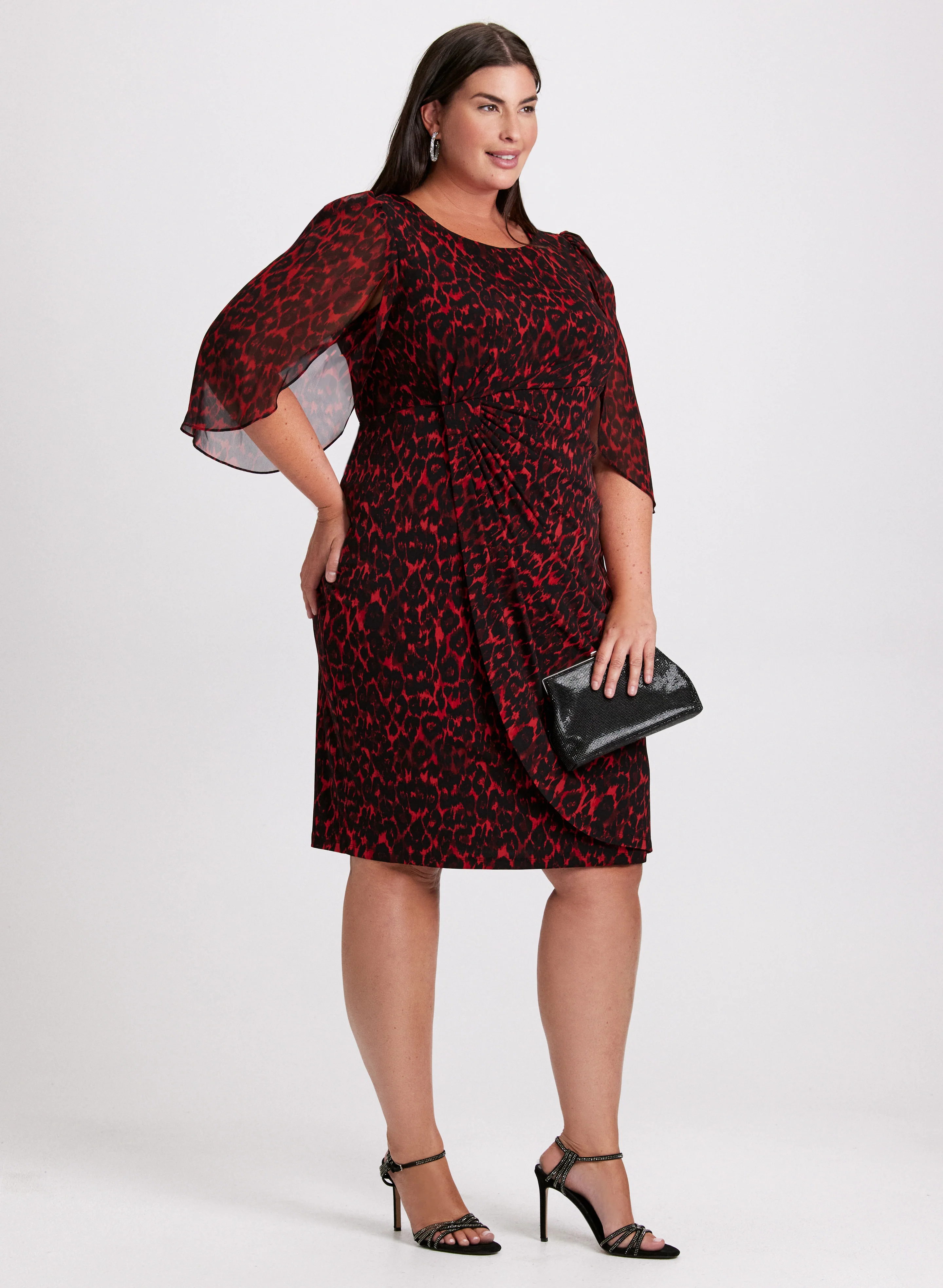 Flounced Animal Print Dress - Image 3