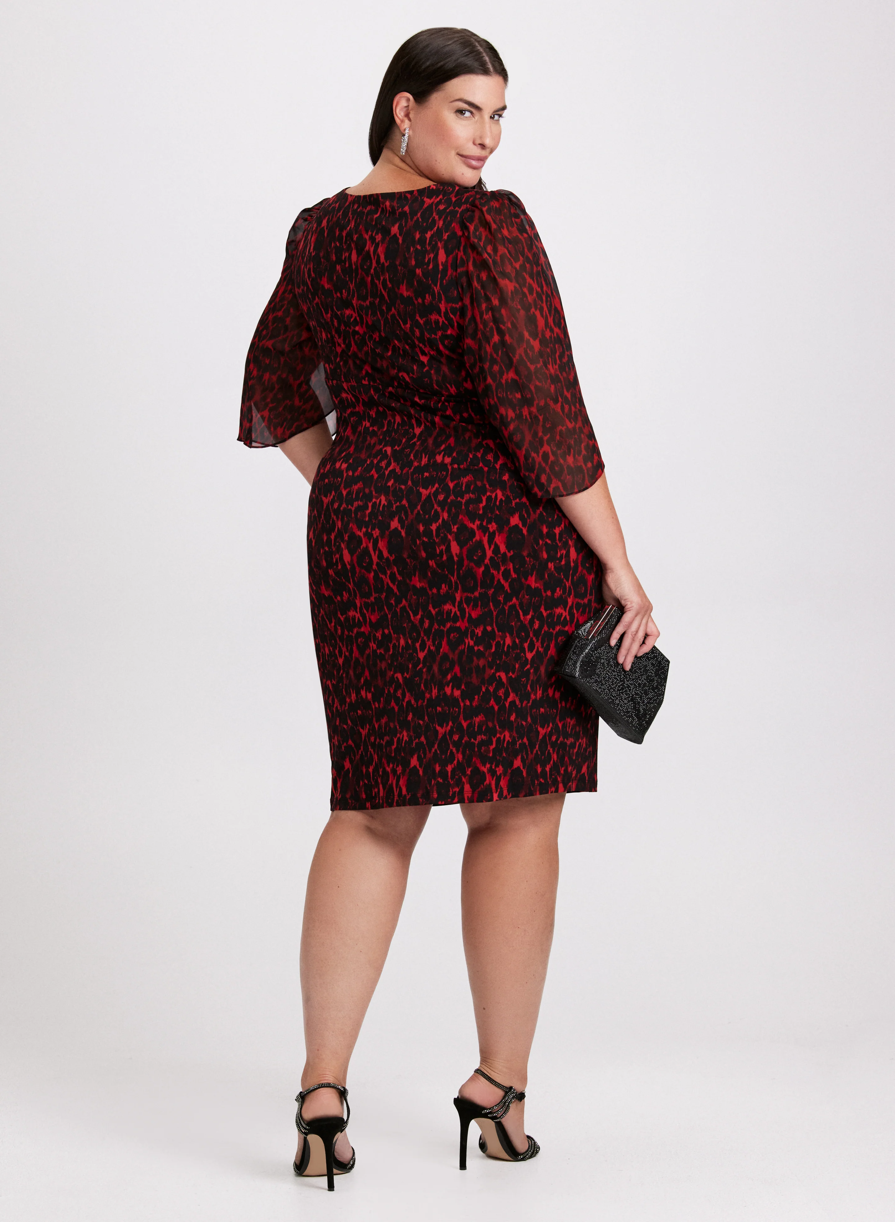 Flounced Animal Print Dress - Image 4