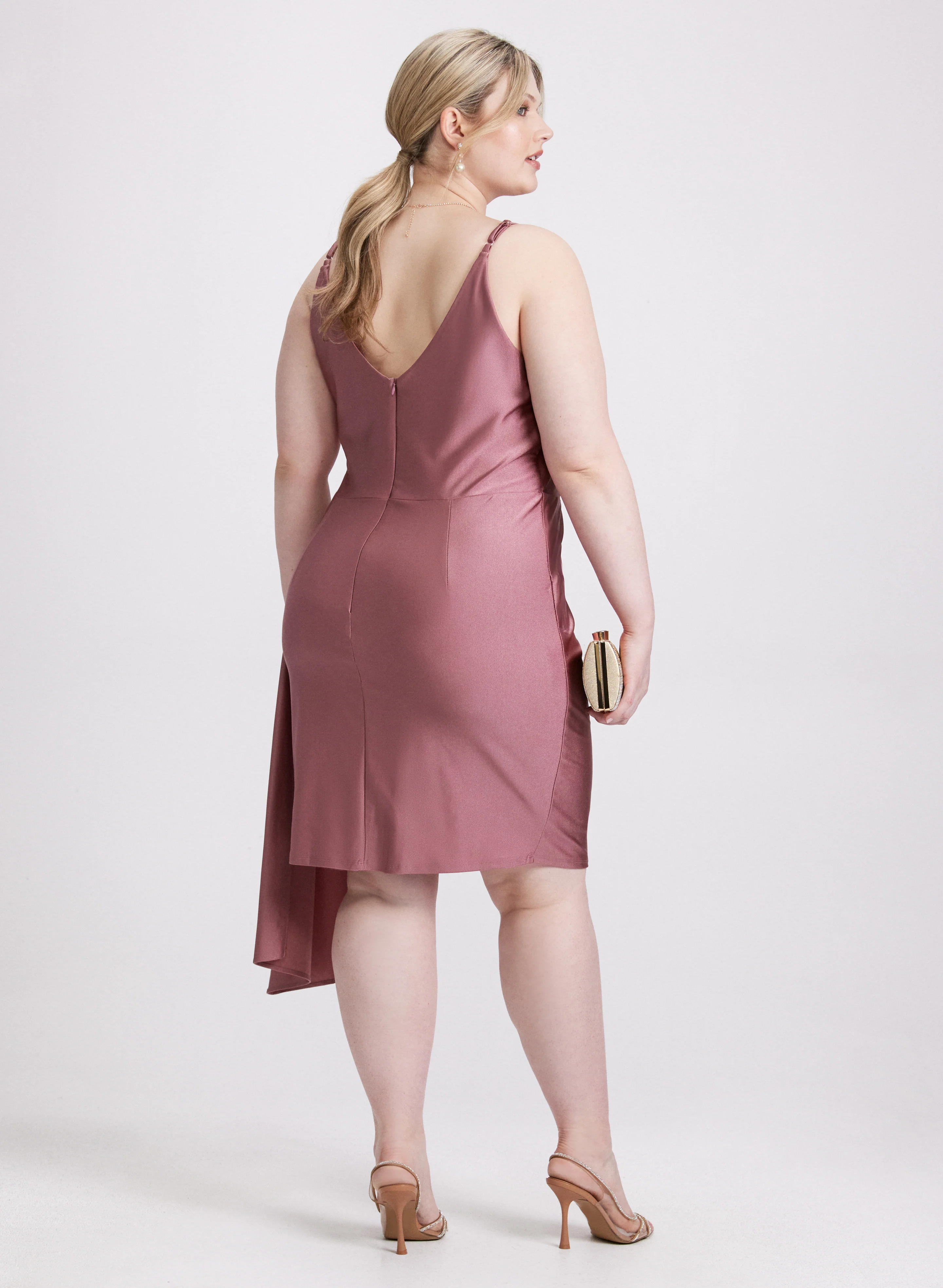 Flounced Front Satin Dress - Image 2