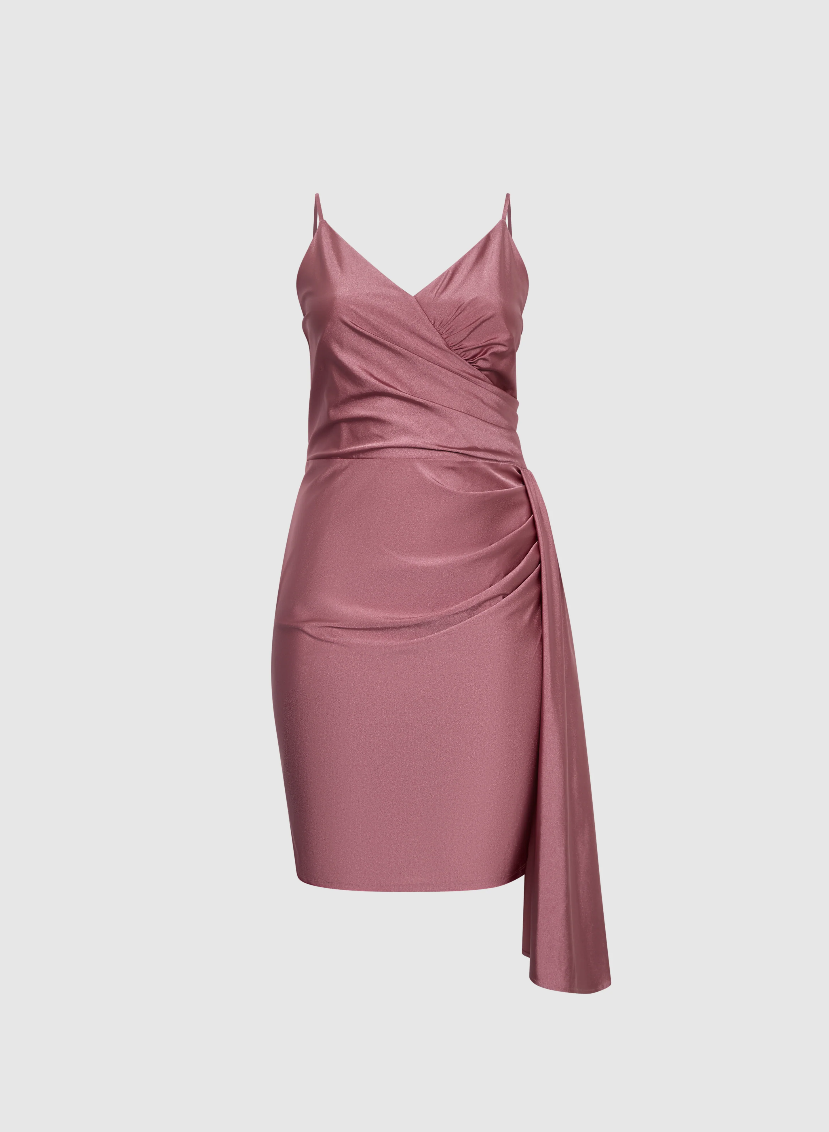 Flounced Front Satin Dress - Image 6