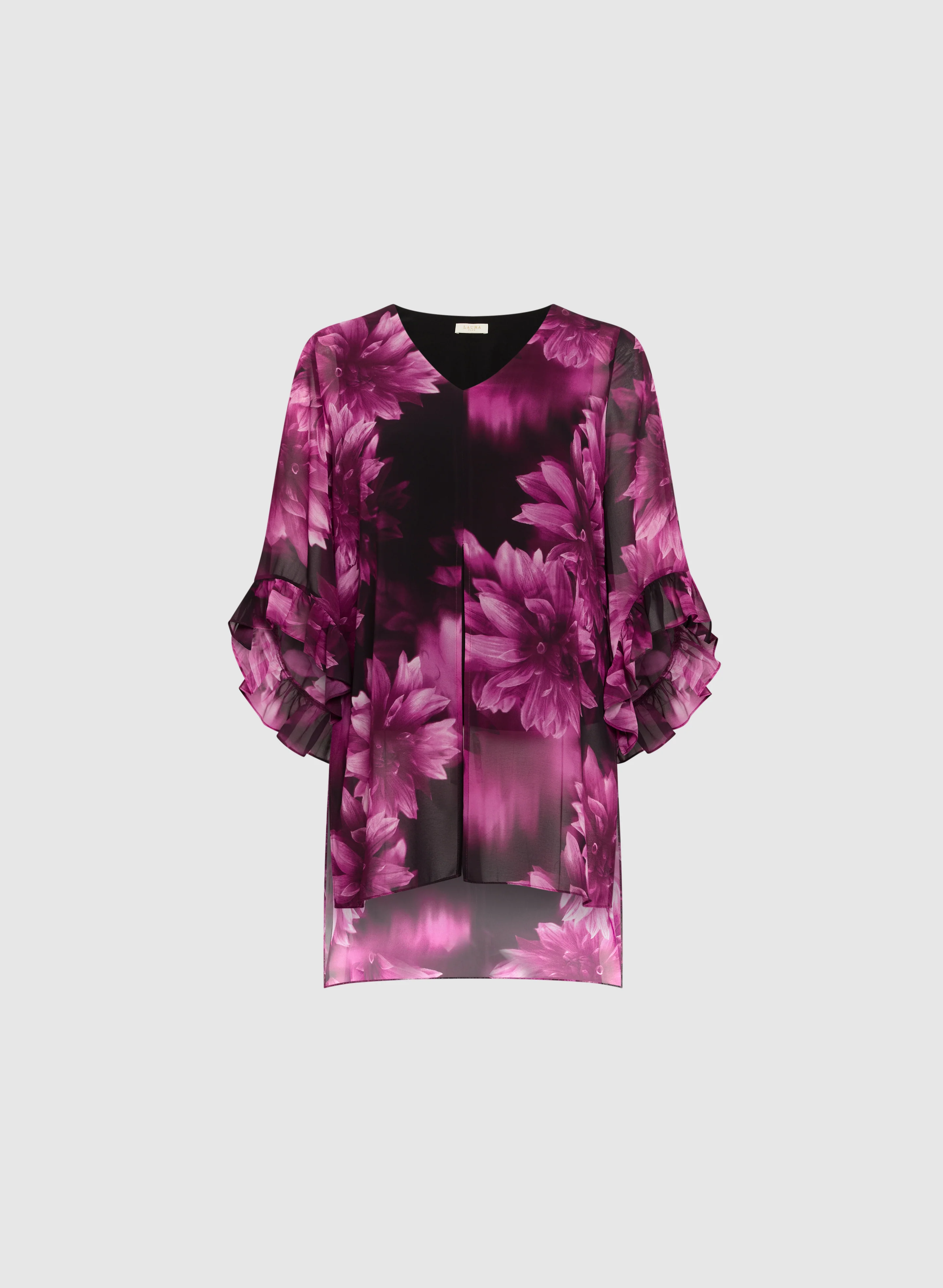 Flower Print Flare Sleeve Blouse - Image 6