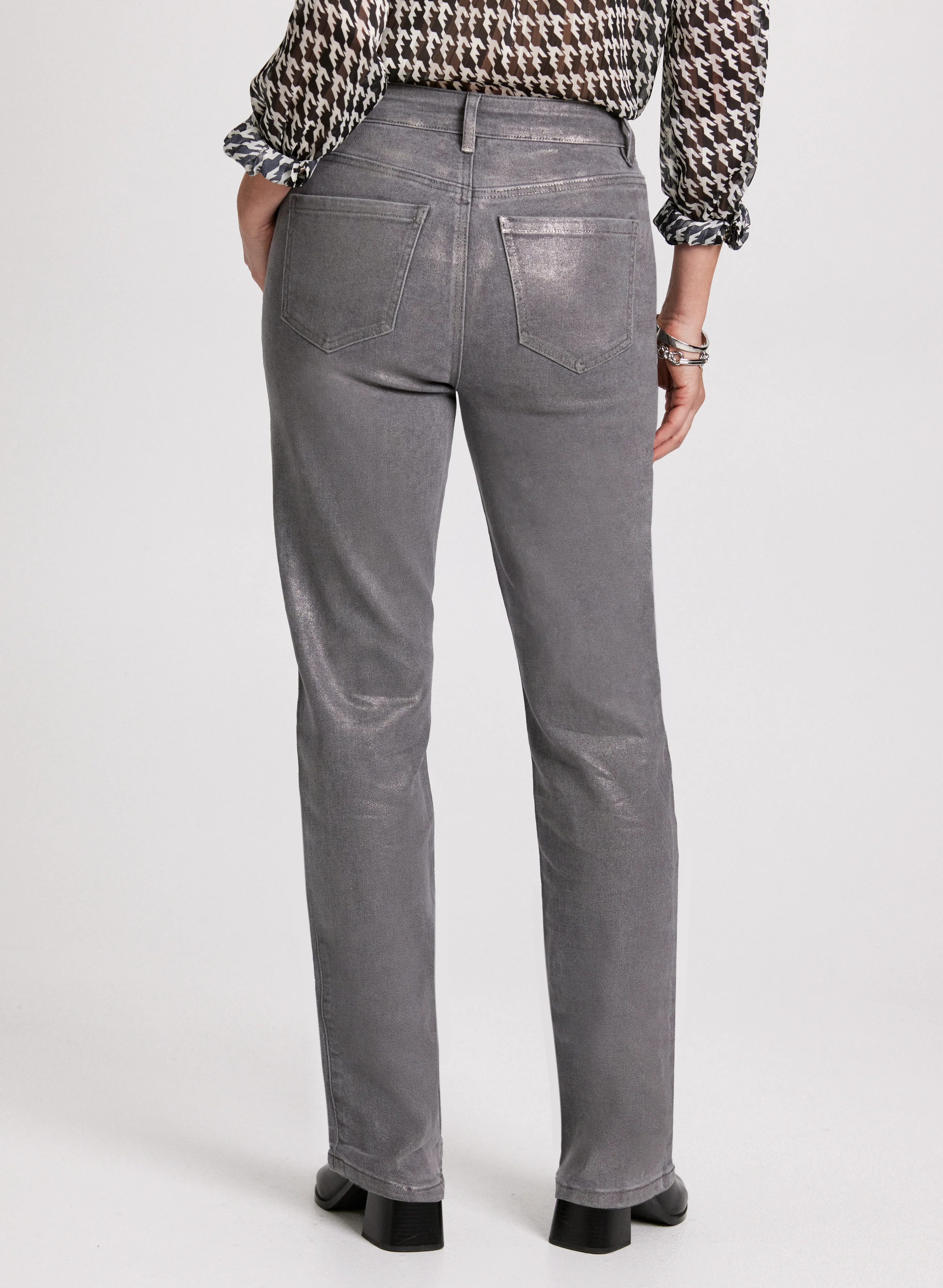 Foiled Straight Leg Jeans - Image 2