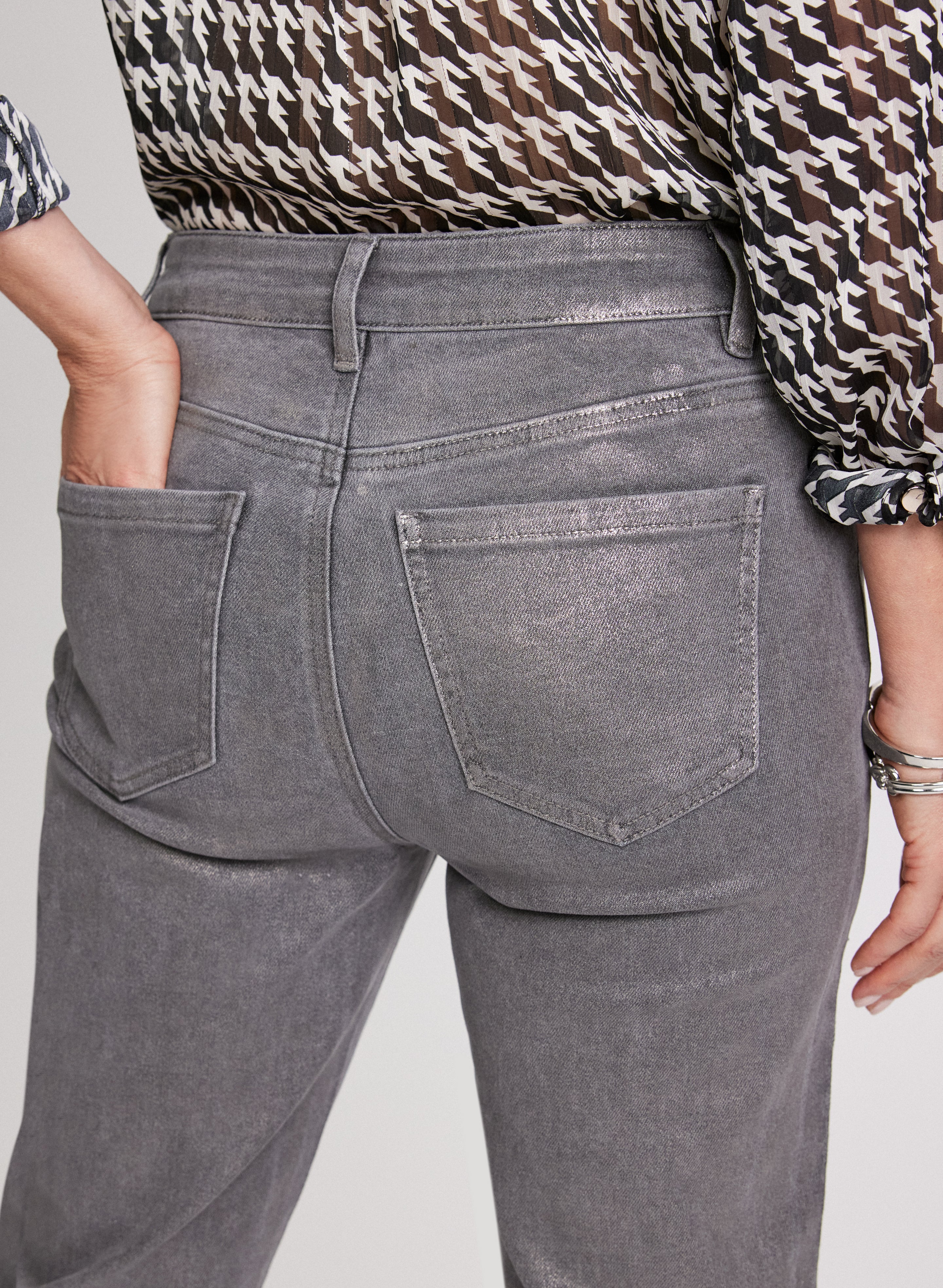 Foiled Straight Leg Jeans - Image 5