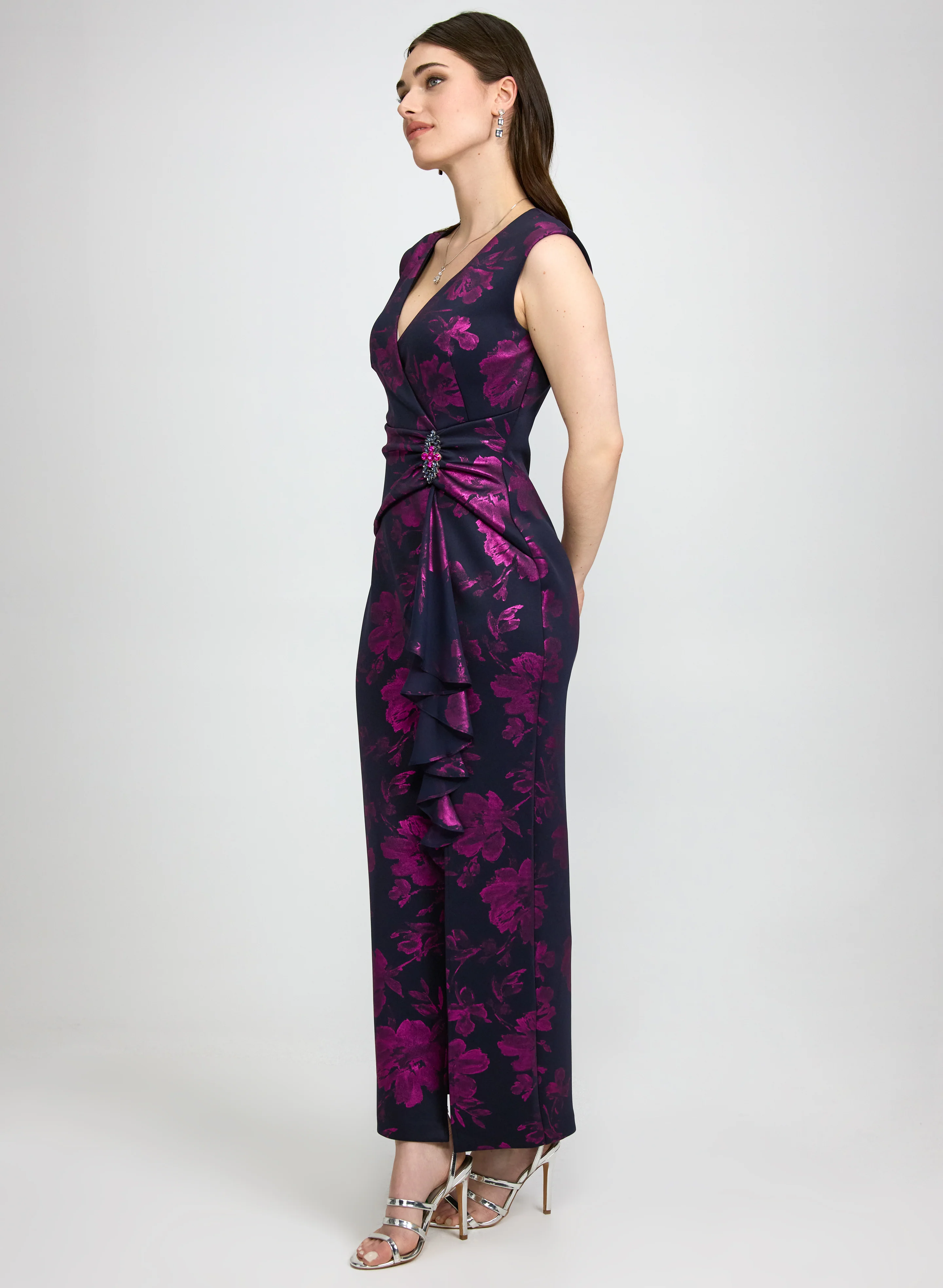 Foil Floral Print Dress - Image 2