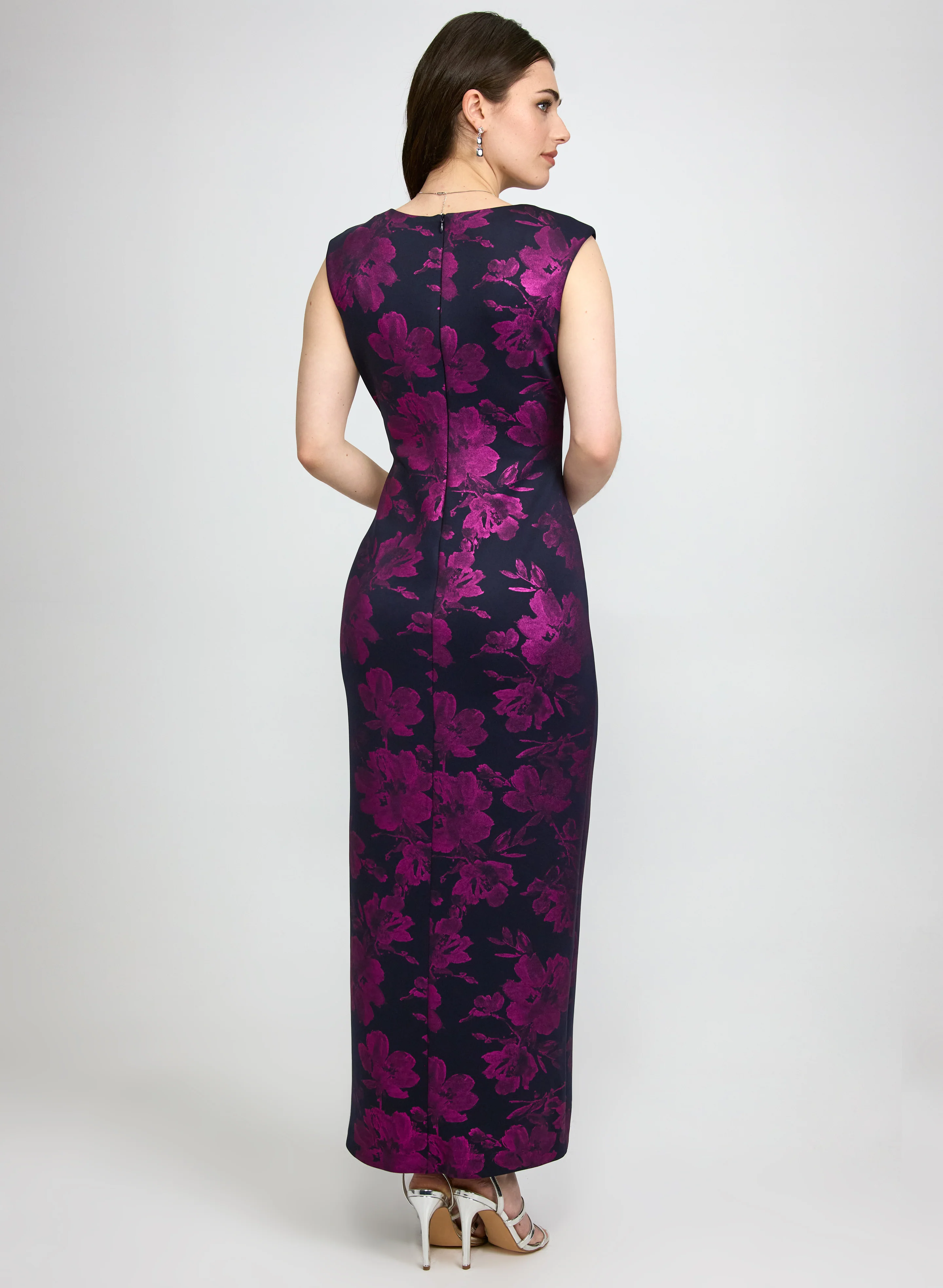 Foil Floral Print Dress - Image 3