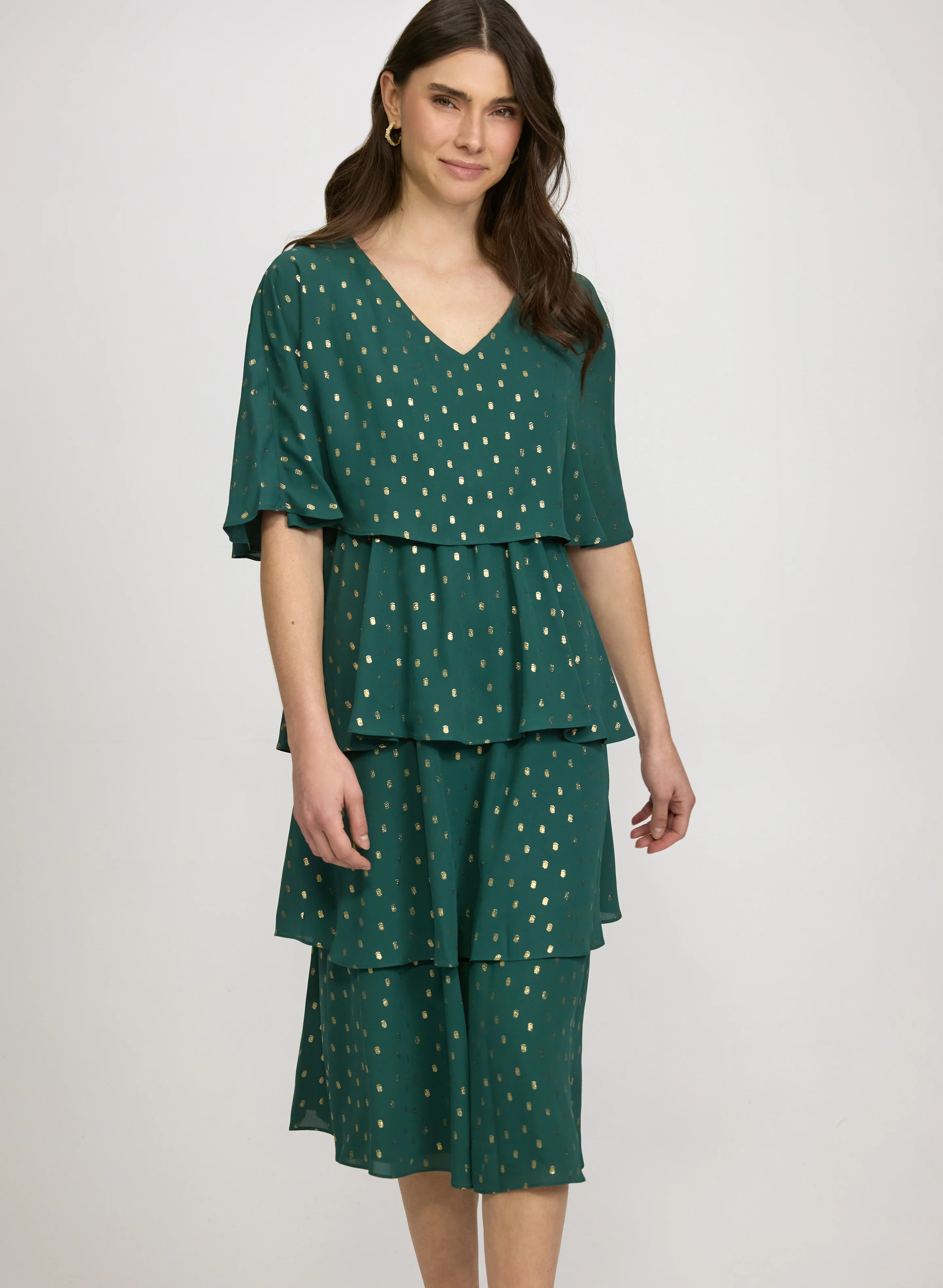 Foiled Chiffon Dress