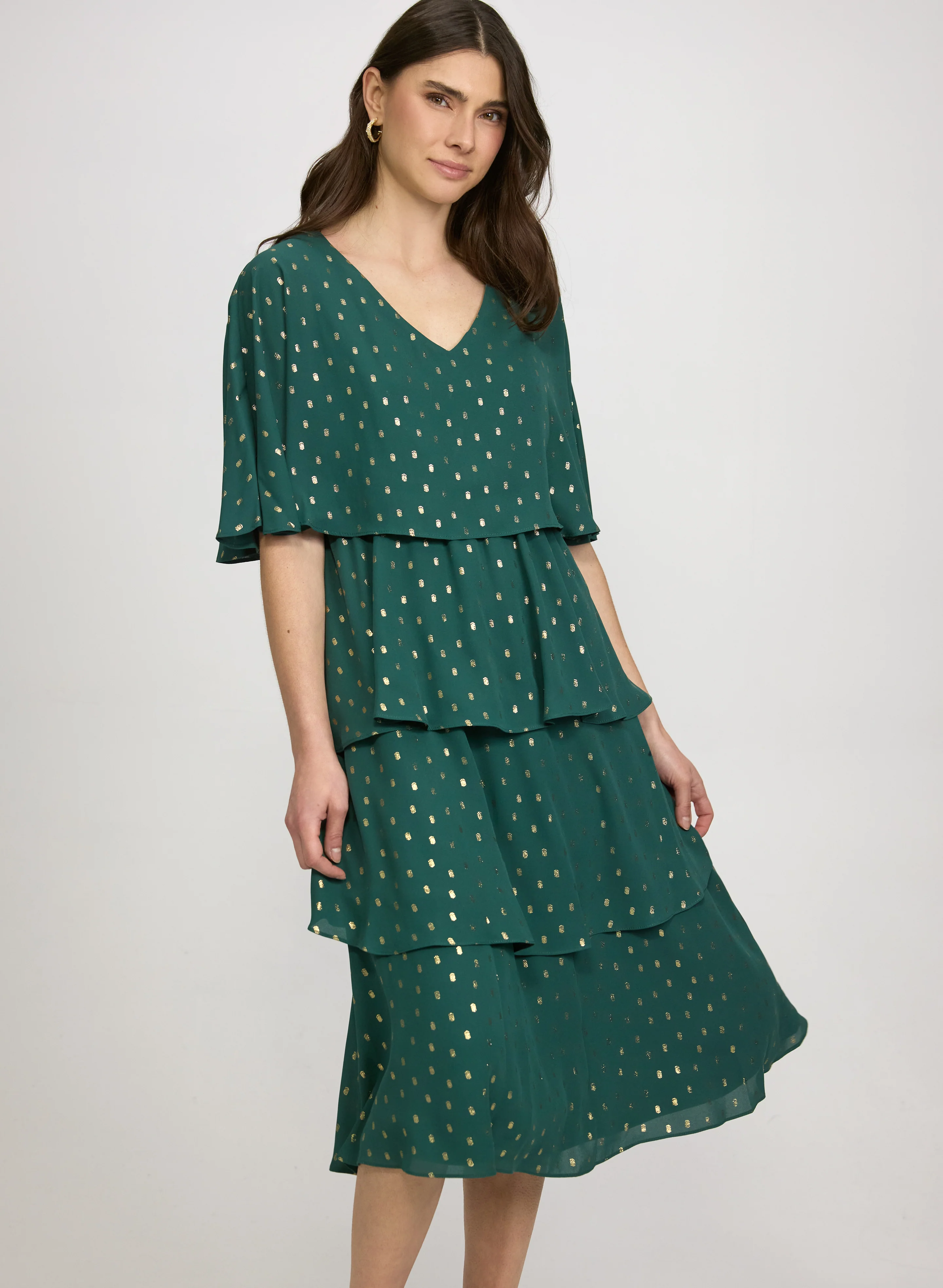 Foiled Chiffon Dress - Image 3