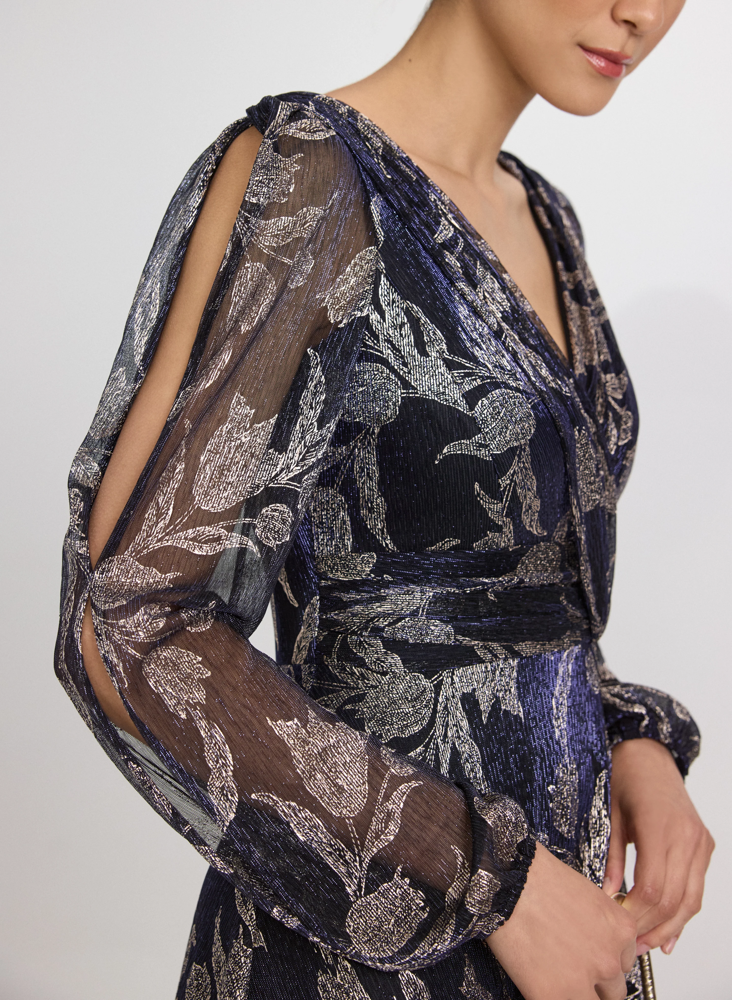 Foiled Floral Dress - Image 5